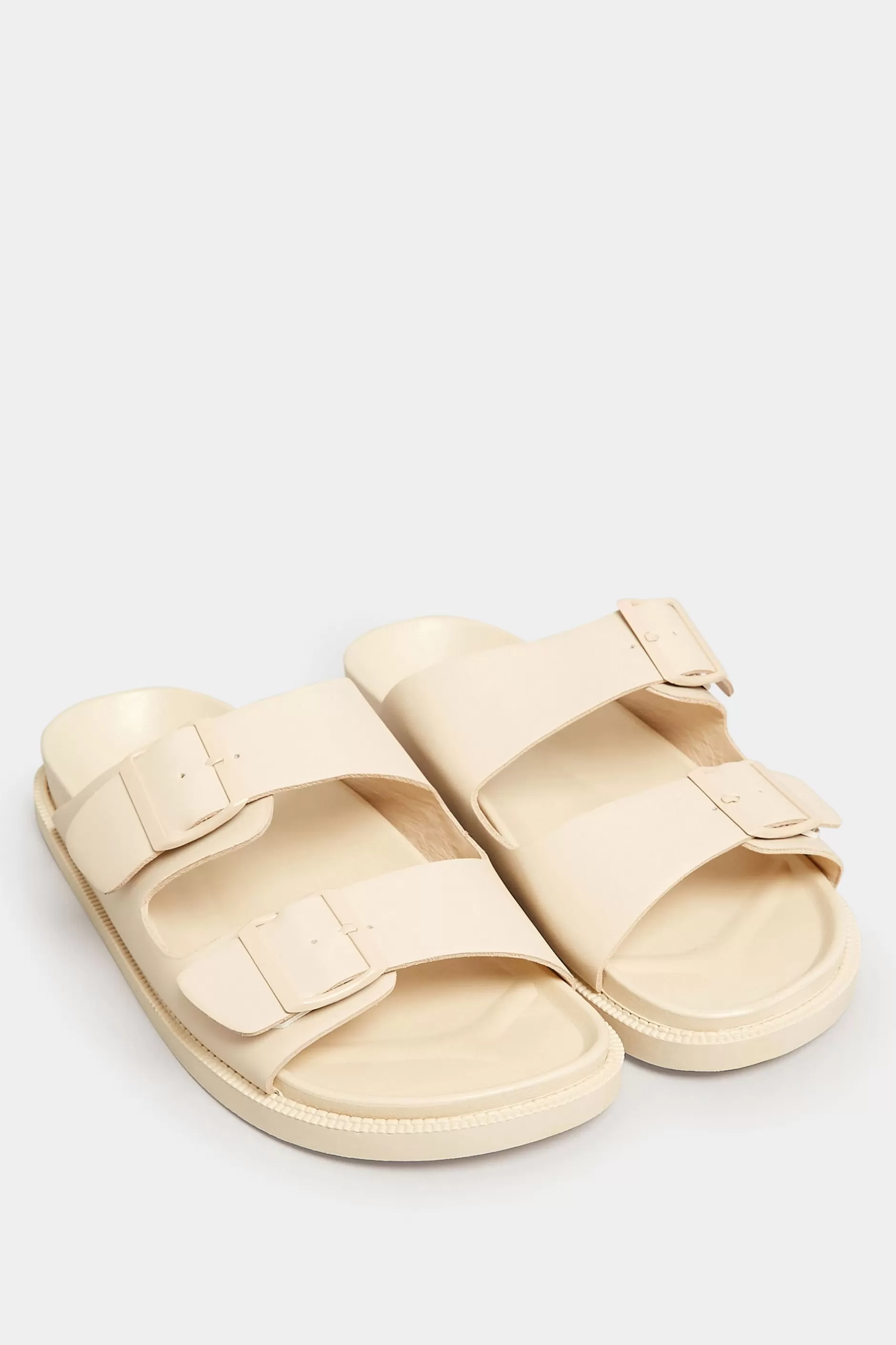 Women M&Co Flat Shoes>Pixiegirl Pixiegirl Cream Two Buckle Sandals In Standard Fit