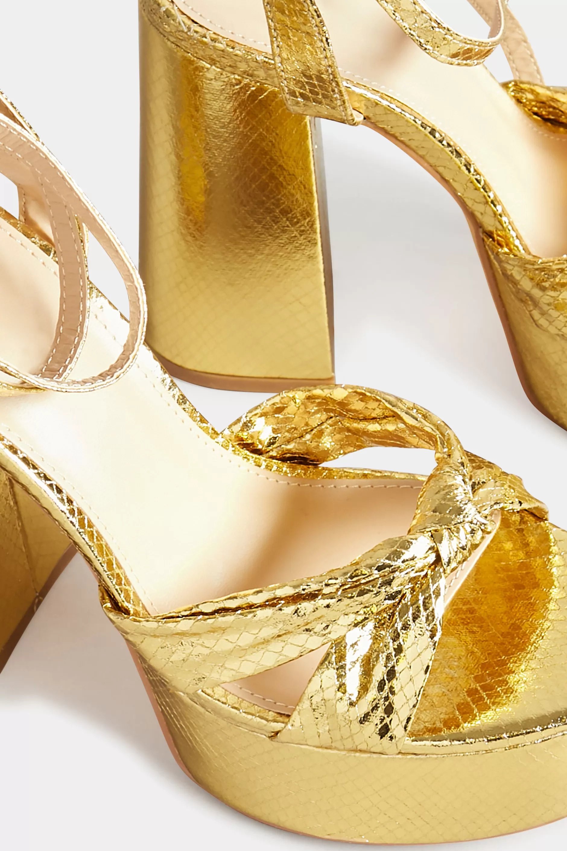 Women M&Co Heels>Pixiegirl Pixiegirl Gold Shine Platform Heels In Standard Fit