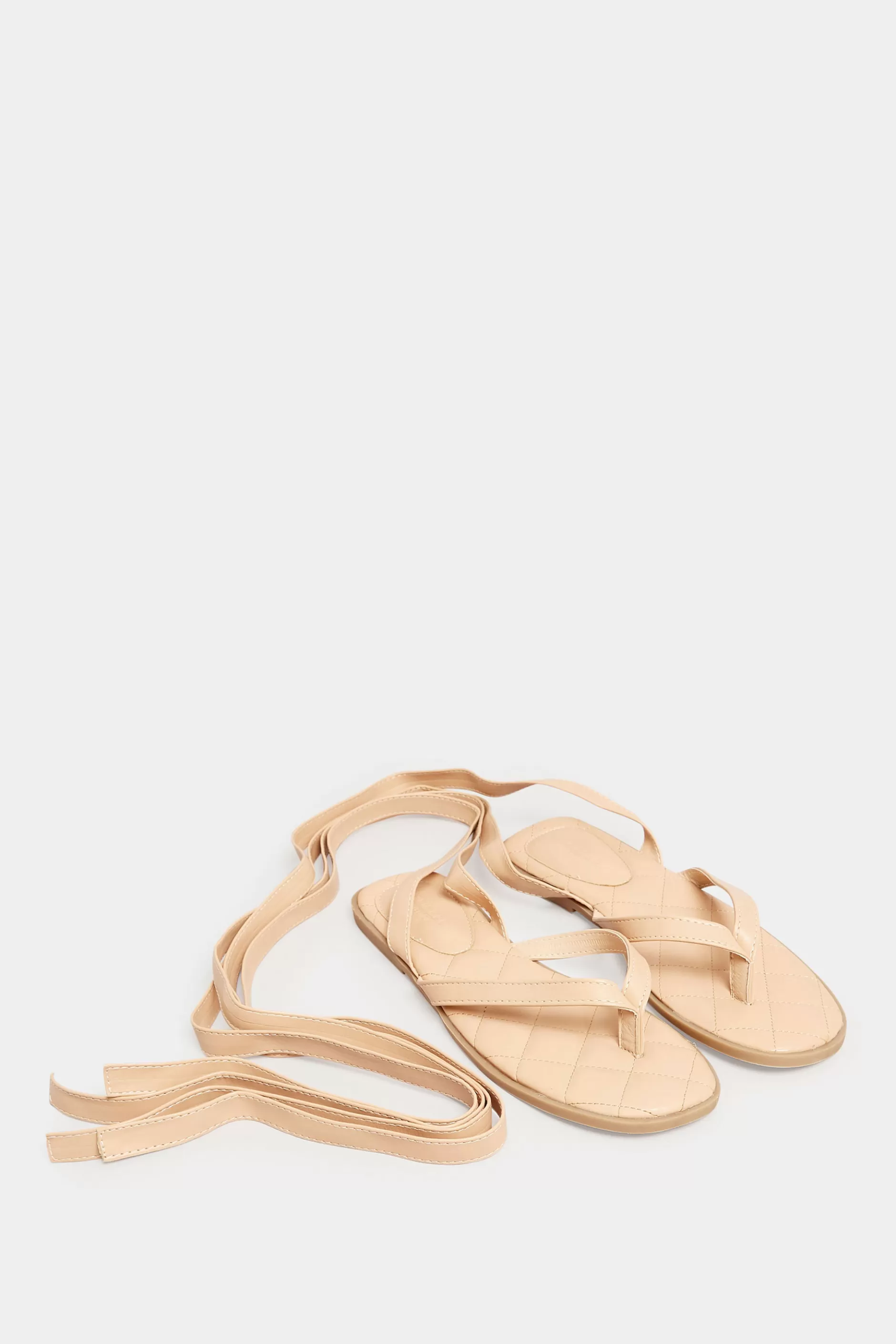 Women M&Co Flat Shoes>Pixiegirl Pixiegirl Nude Ankle Tie Sandals In Standard Fit