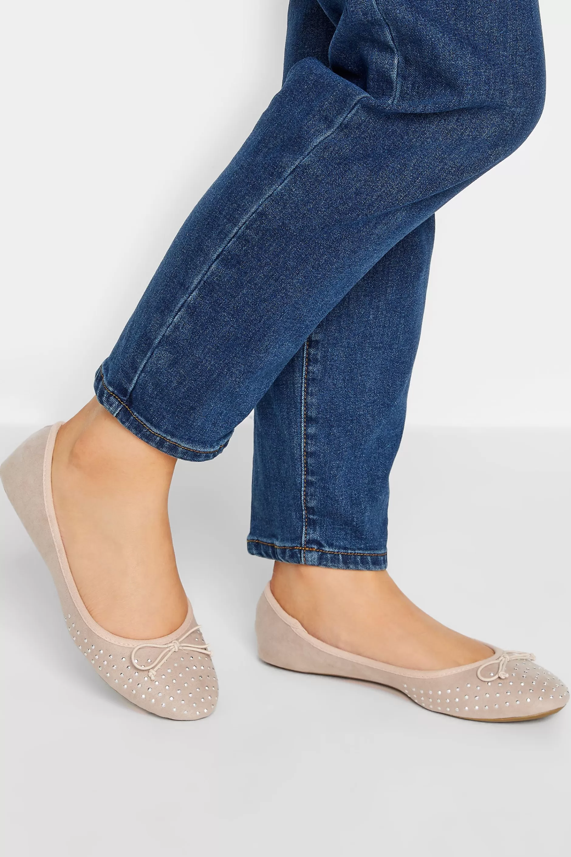 Women M&Co Flat Shoes>Pixiegirl Pixiegirl Nude Diamante Ballerina Pumps In Standard Fit