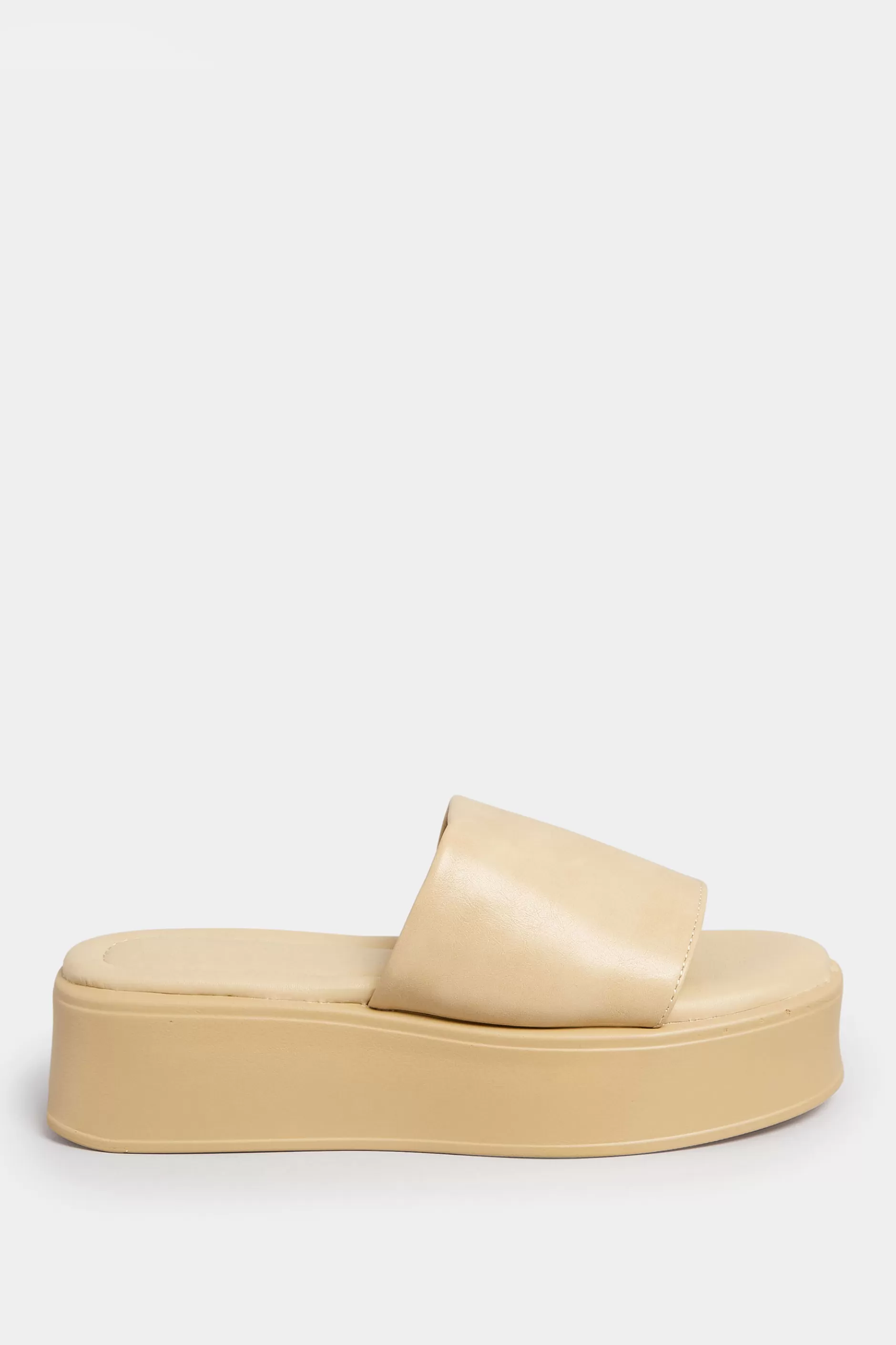 Women M&Co Sandals>Pixiegirl Pixiegirl Nude Flatform Mule Sandals In Standard Fit