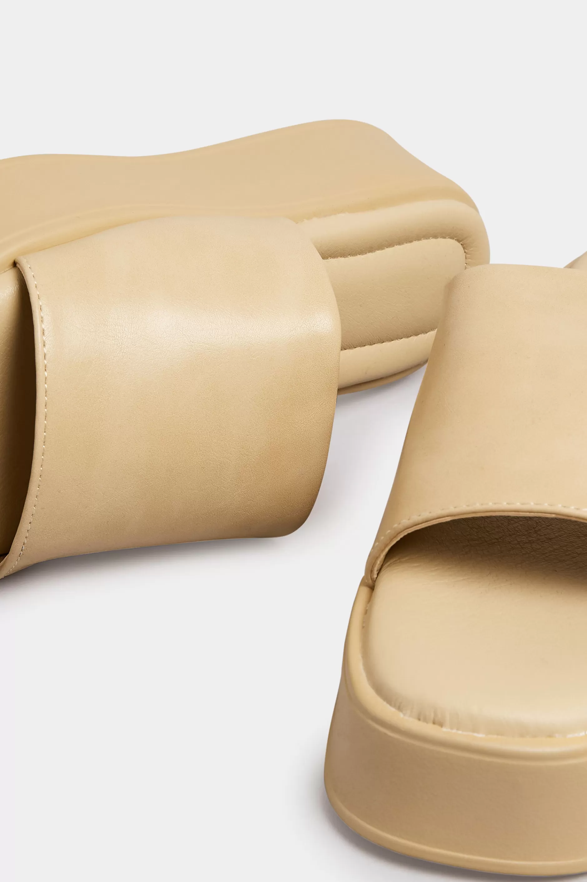 Women M&Co Sandals>Pixiegirl Pixiegirl Nude Flatform Mule Sandals In Standard Fit