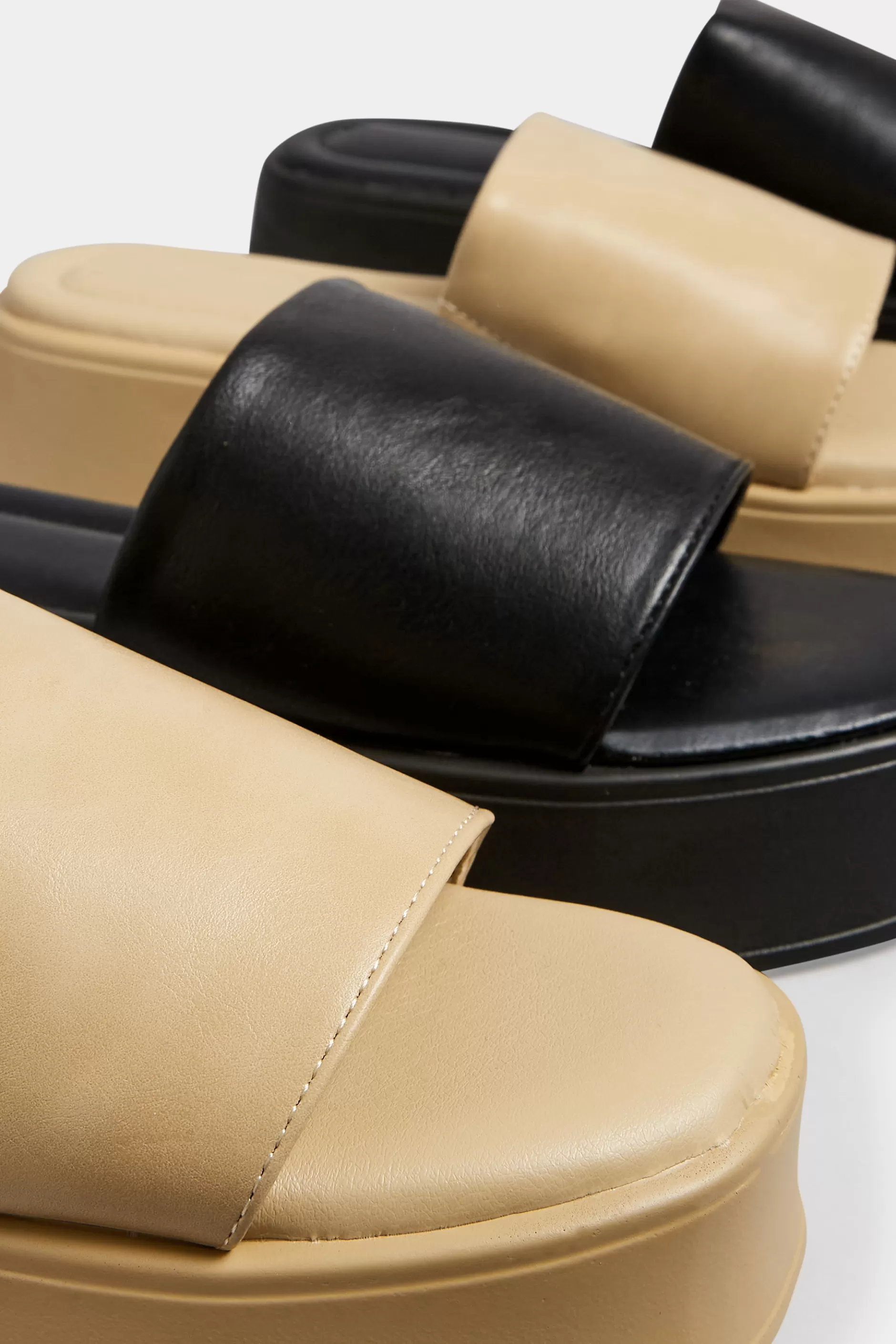 Women M&Co Sandals>Pixiegirl Pixiegirl Nude Flatform Mule Sandals In Standard Fit