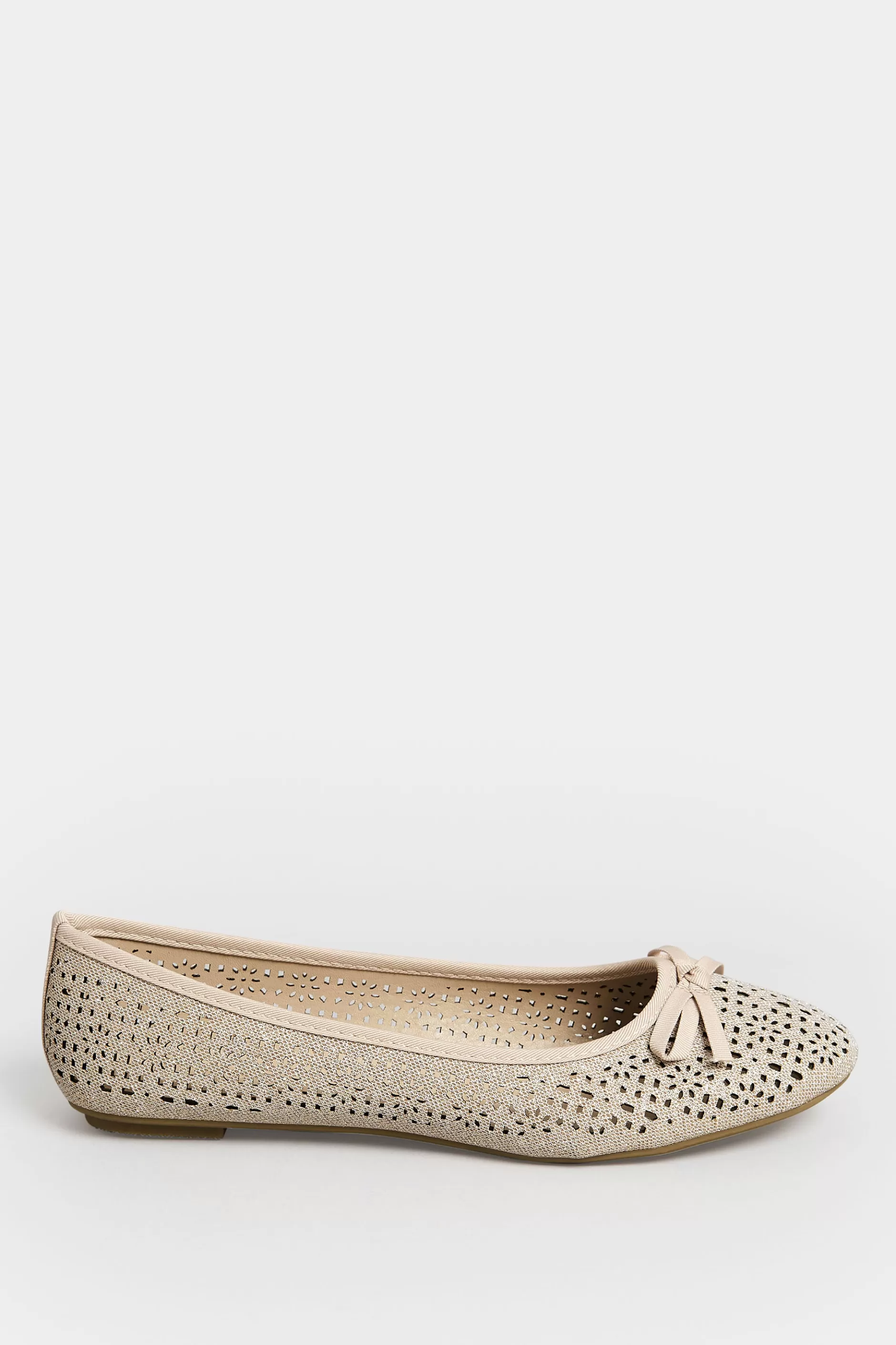 Women M&Co Flat Shoes>Pixiegirl Pixiegirl Nude Glitter Cut Out Ballerina Pumps In Standard Fit