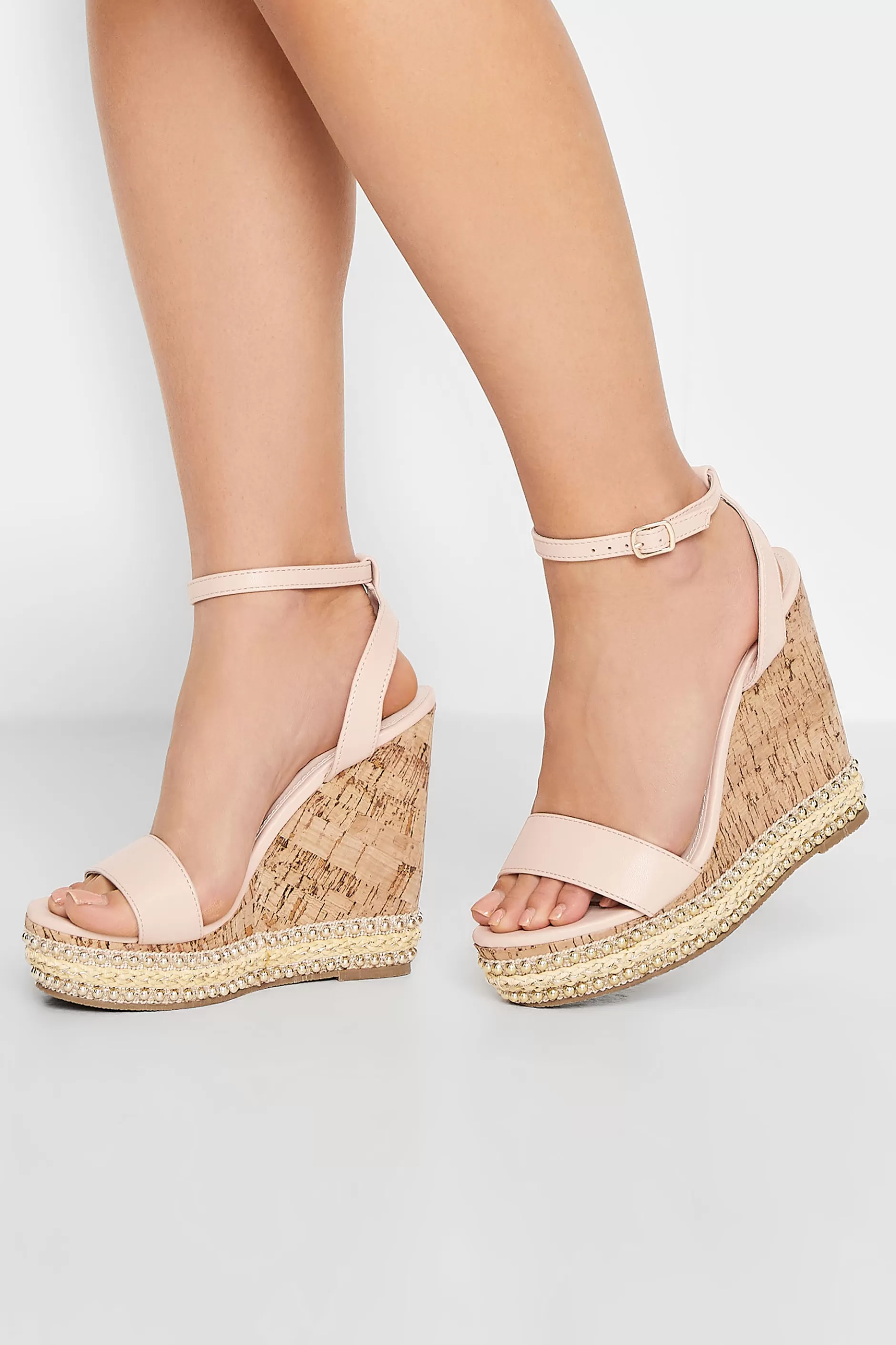 Women M&Co Heels>Pixiegirl Pixiegirl Nude High Wedge Heels In Standard Fit