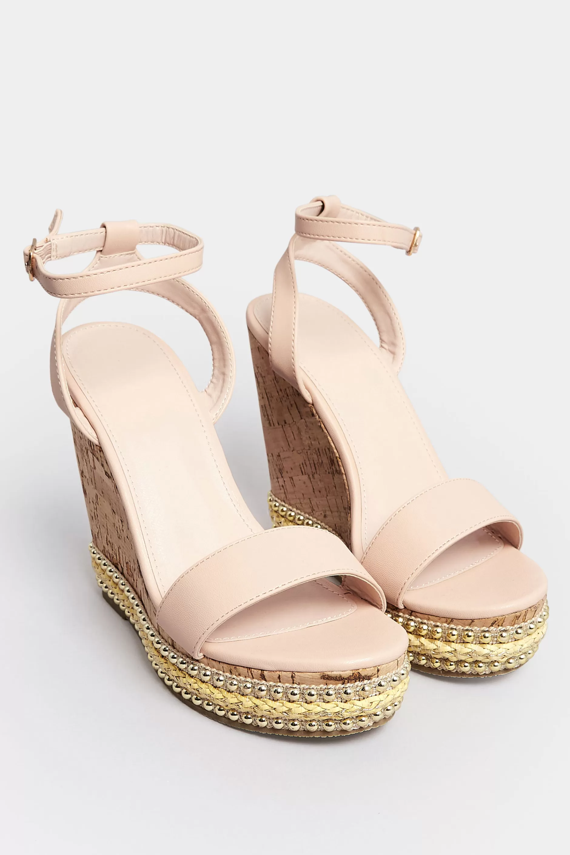 Women M&Co Heels>Pixiegirl Pixiegirl Nude High Wedge Heels In Standard Fit