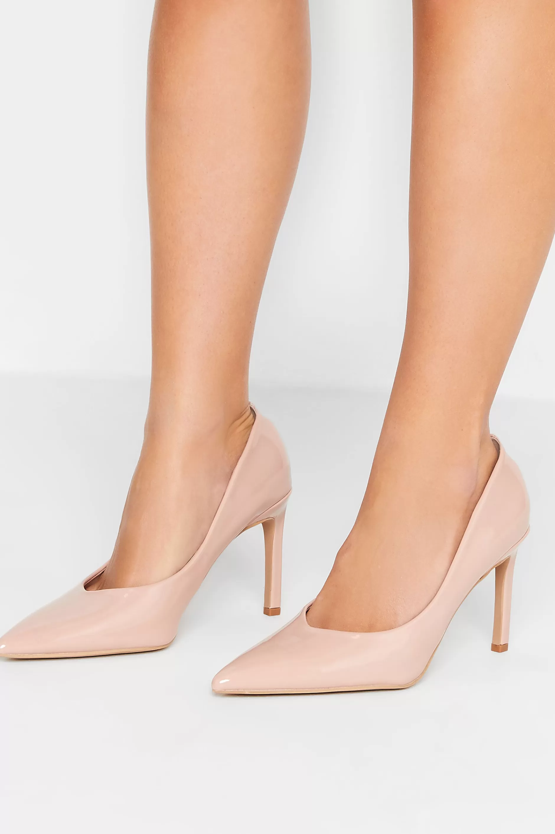 Women M&Co Heels>Pixiegirl Pixiegirl Nude Patent Pointed Court Shoes In Standard Fit