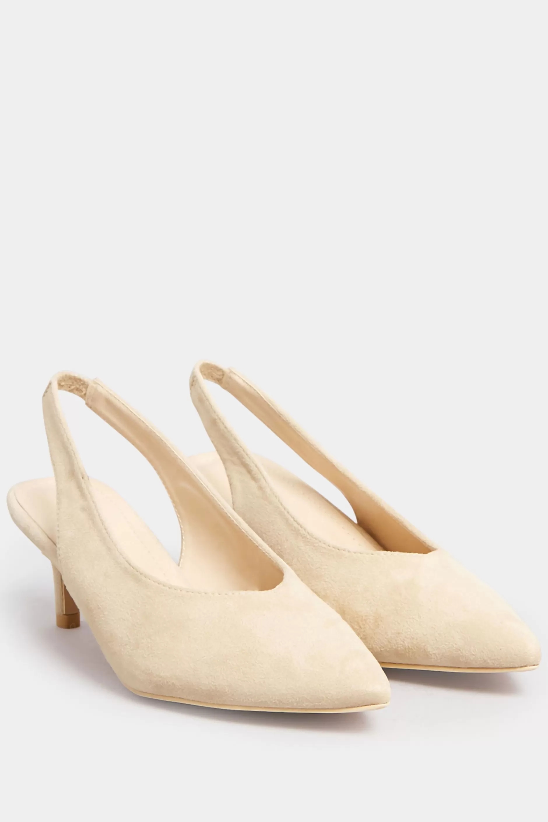 Women M&Co Heels>Pixiegirl Pixiegirl Nude Slingback Kitten Heel Court Shoes In Standard Fit