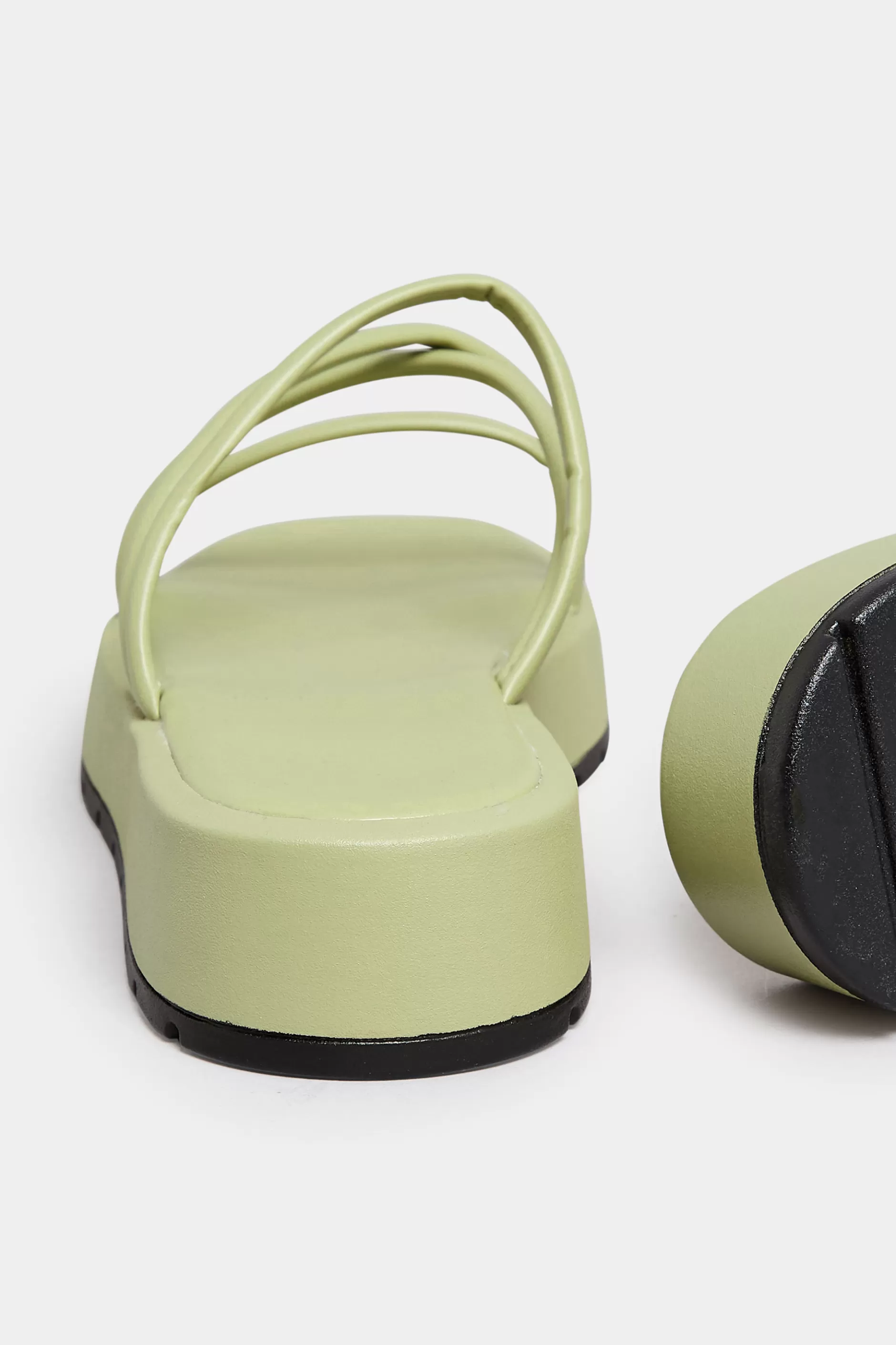 Women M&Co Sandals>Pixiegirl Pixiegirl Sage Green Strappy Flatform Sandals In Standard Fit