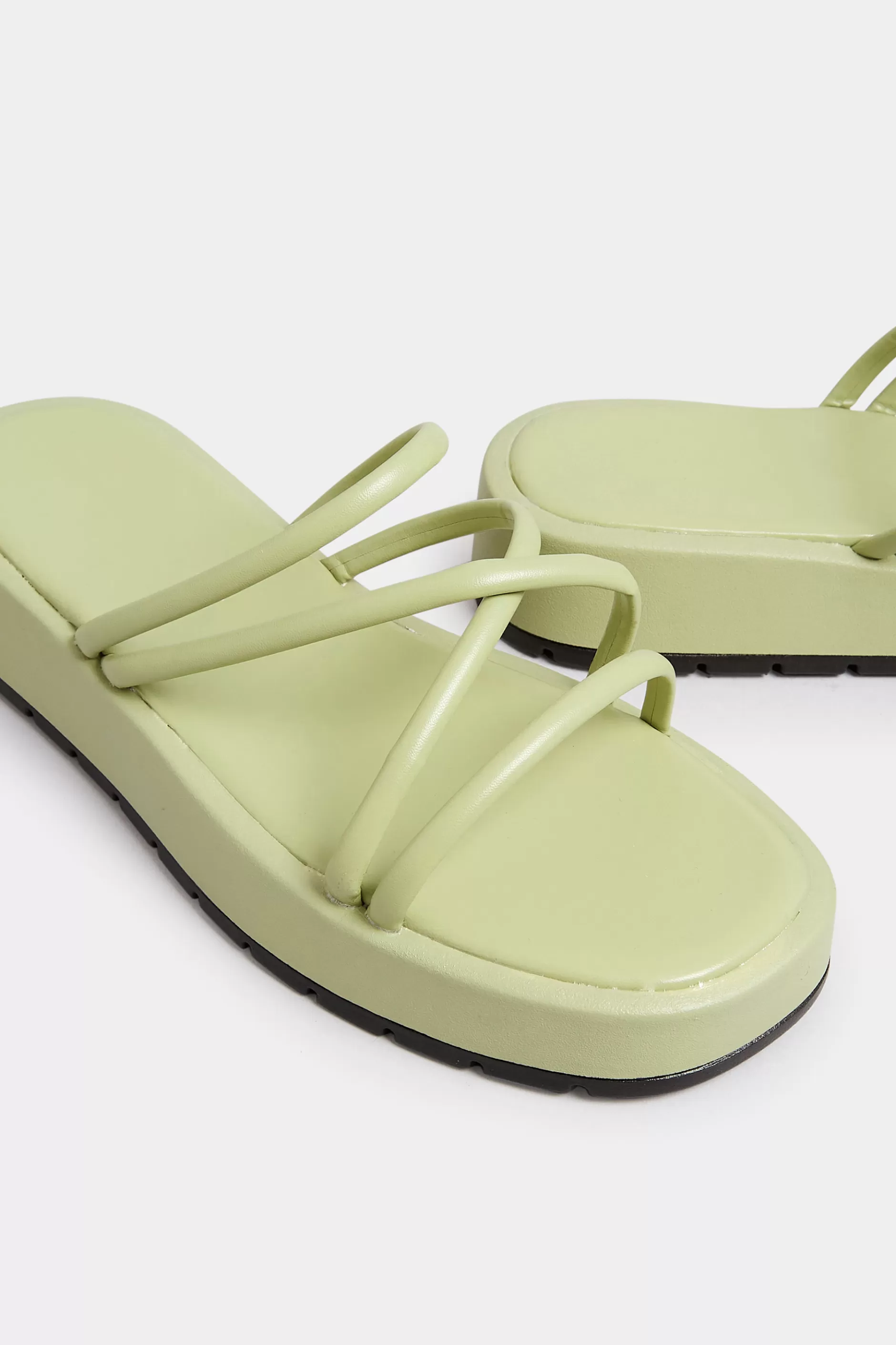 Women M&Co Sandals>Pixiegirl Pixiegirl Sage Green Strappy Flatform Sandals In Standard Fit