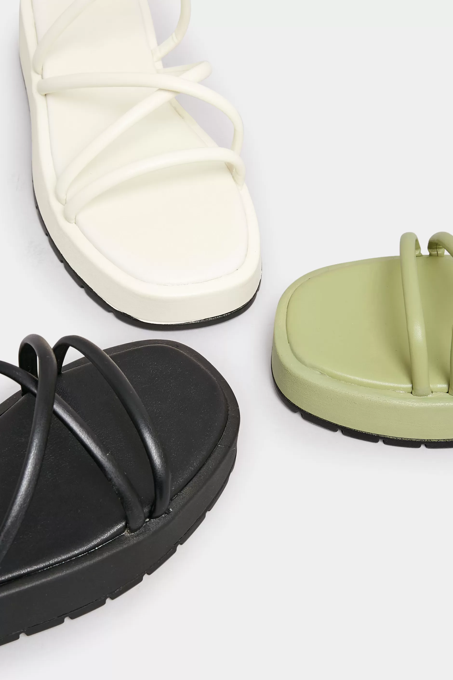 Women M&Co Sandals>Pixiegirl Pixiegirl Sage Green Strappy Flatform Sandals In Standard Fit