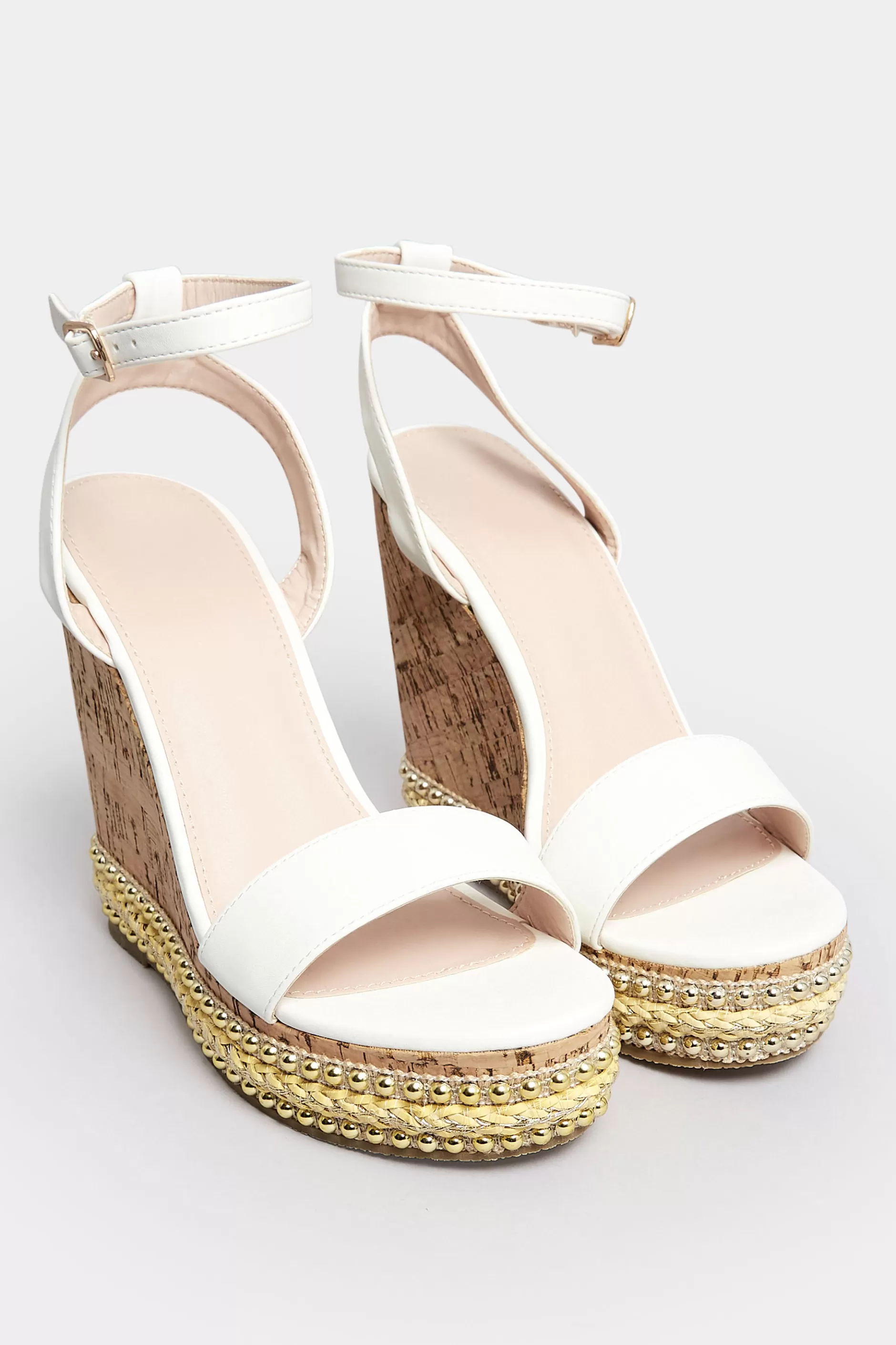 Women M&Co Heels>Pixiegirl Pixiegirl White High Wedge Heels In Standard Fit