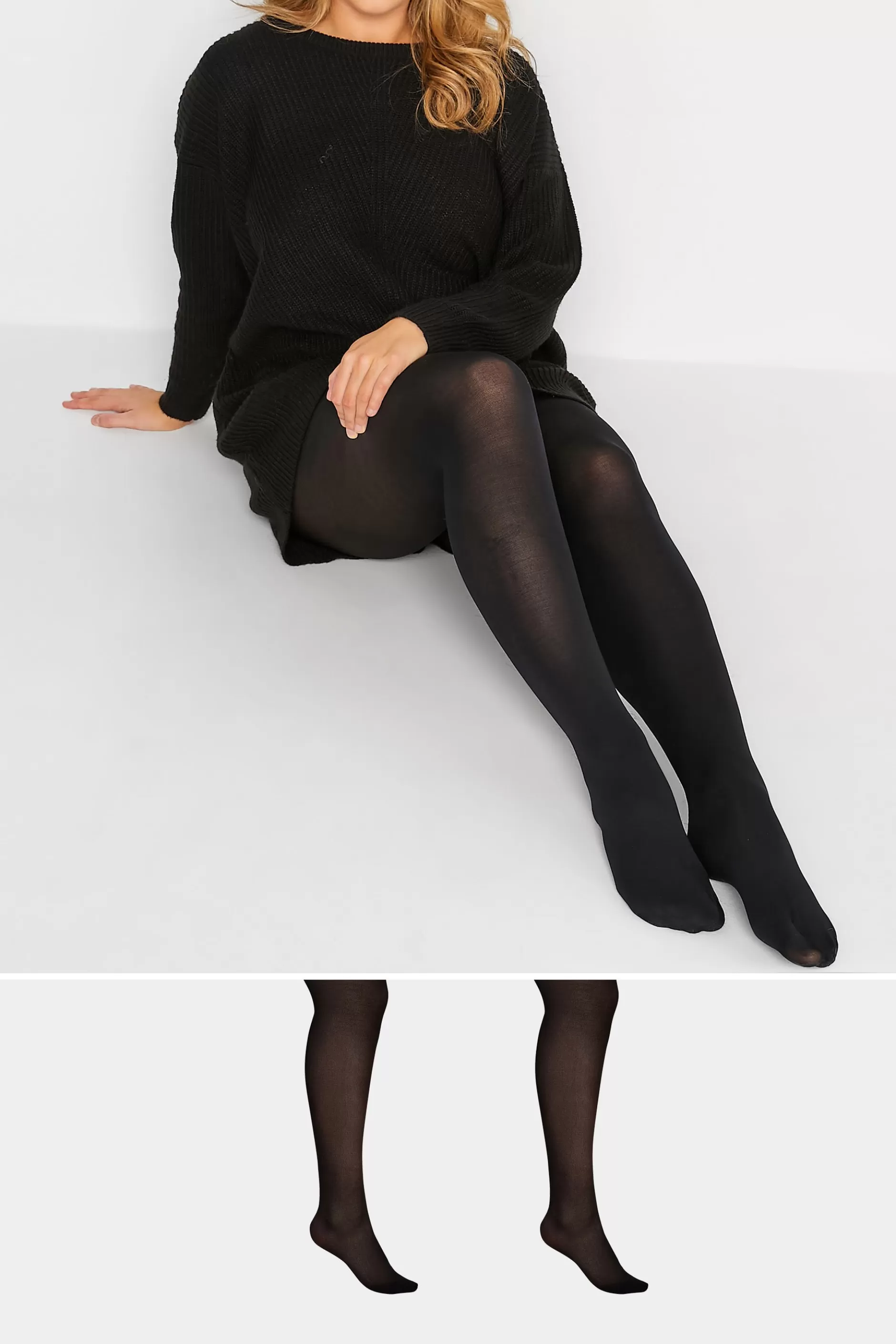 Women M&Co Tights>Yours Yours 2 Pack Black 100 Denier Tights