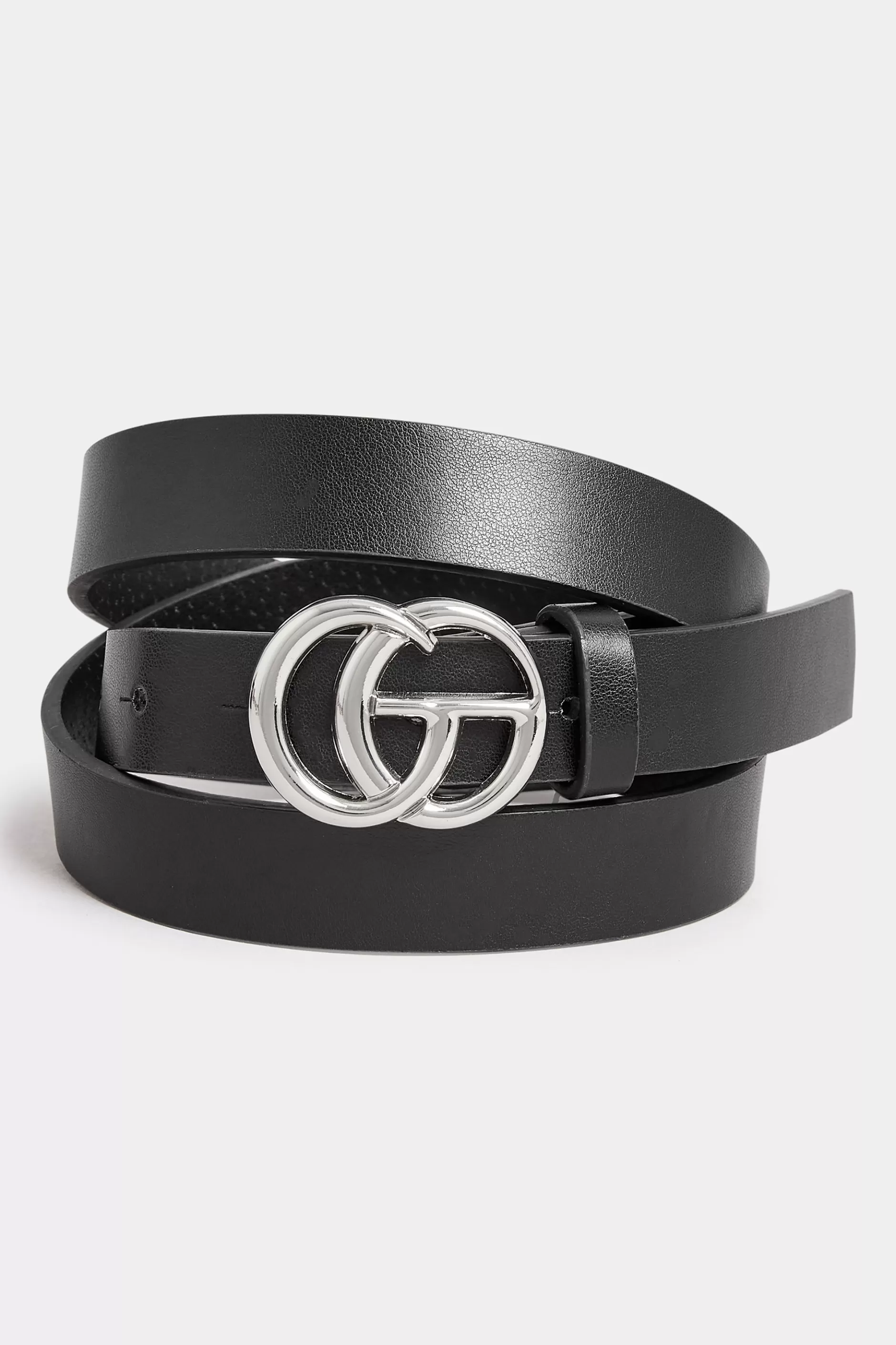 Women M&Co Belts>Yours Yours 2 Pack Black & Croc Print Initial Logo Belts