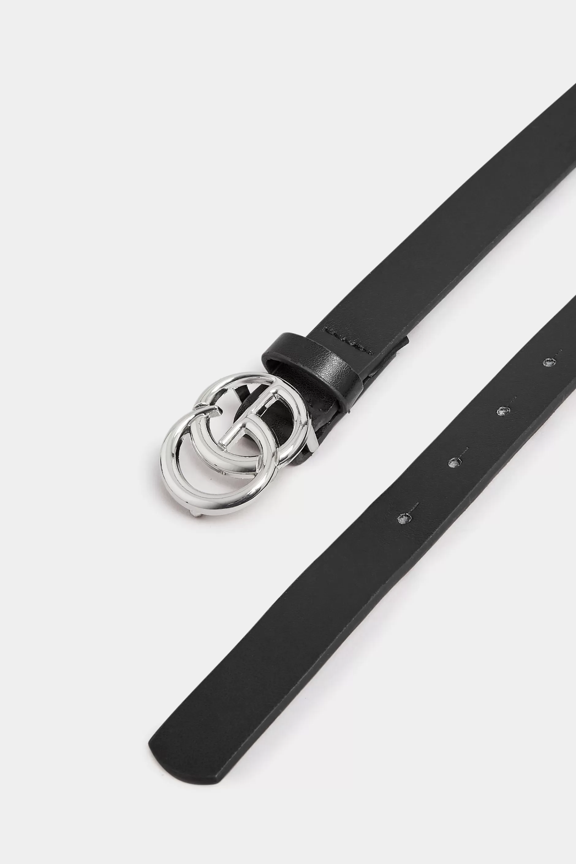 Women M&Co Belts>Yours Yours 2 Pack Black & Croc Print Initial Logo Belts