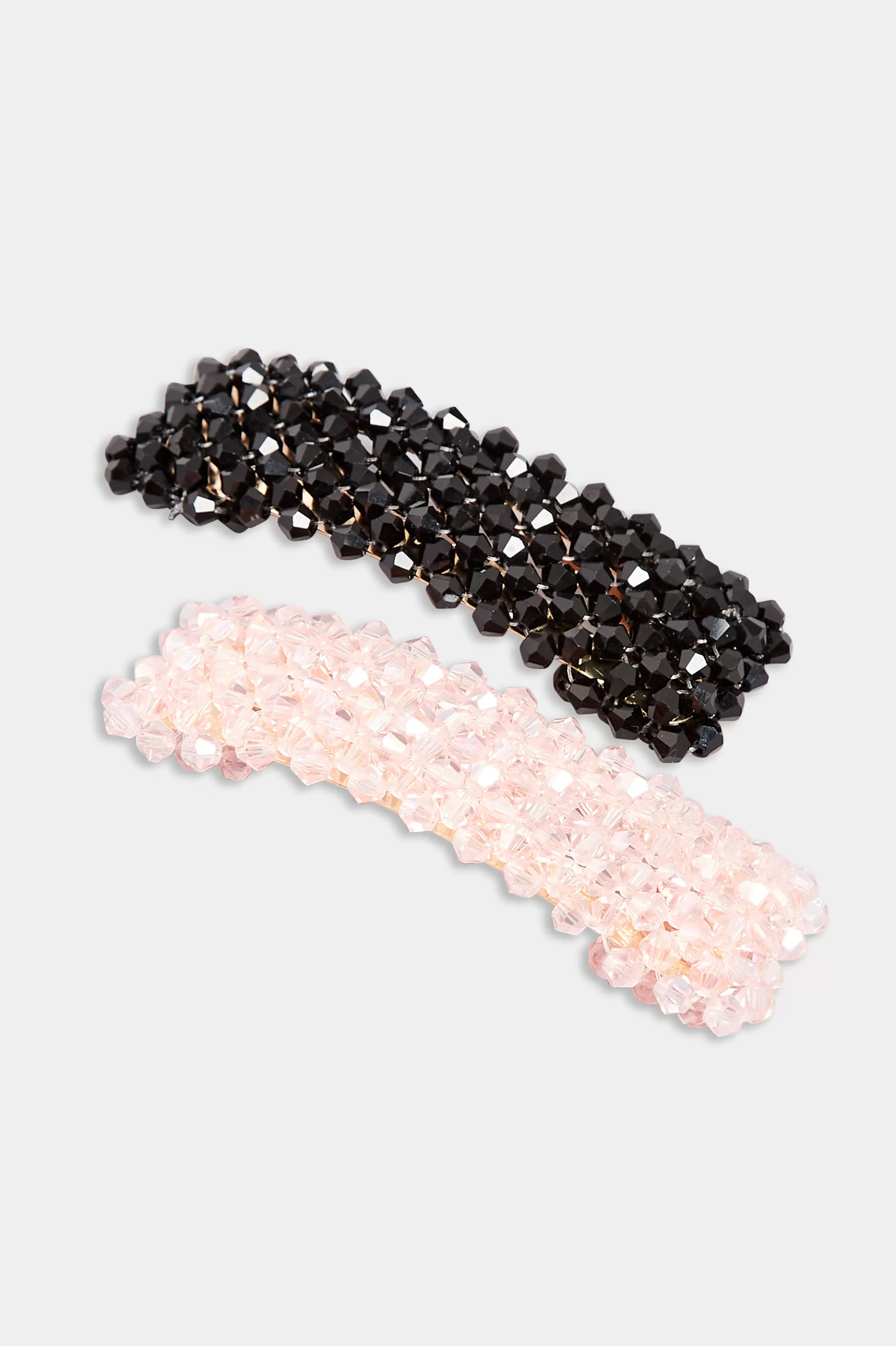 Women M&Co Hair Accessories>Yours Yours 2 Pack Black & Pink Cluster Crystal Hair Clips