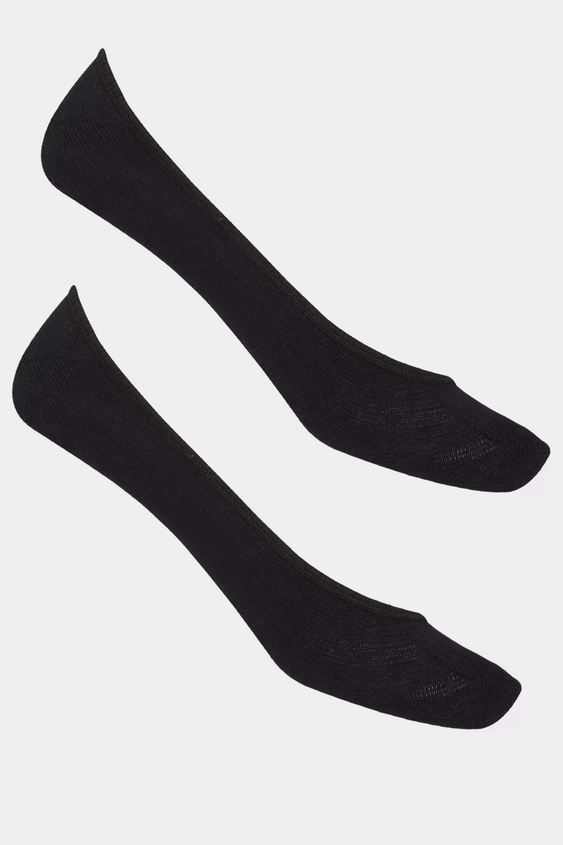 Women M&Co Socks>Yours Yours 2 Pack Black Footsie Socks