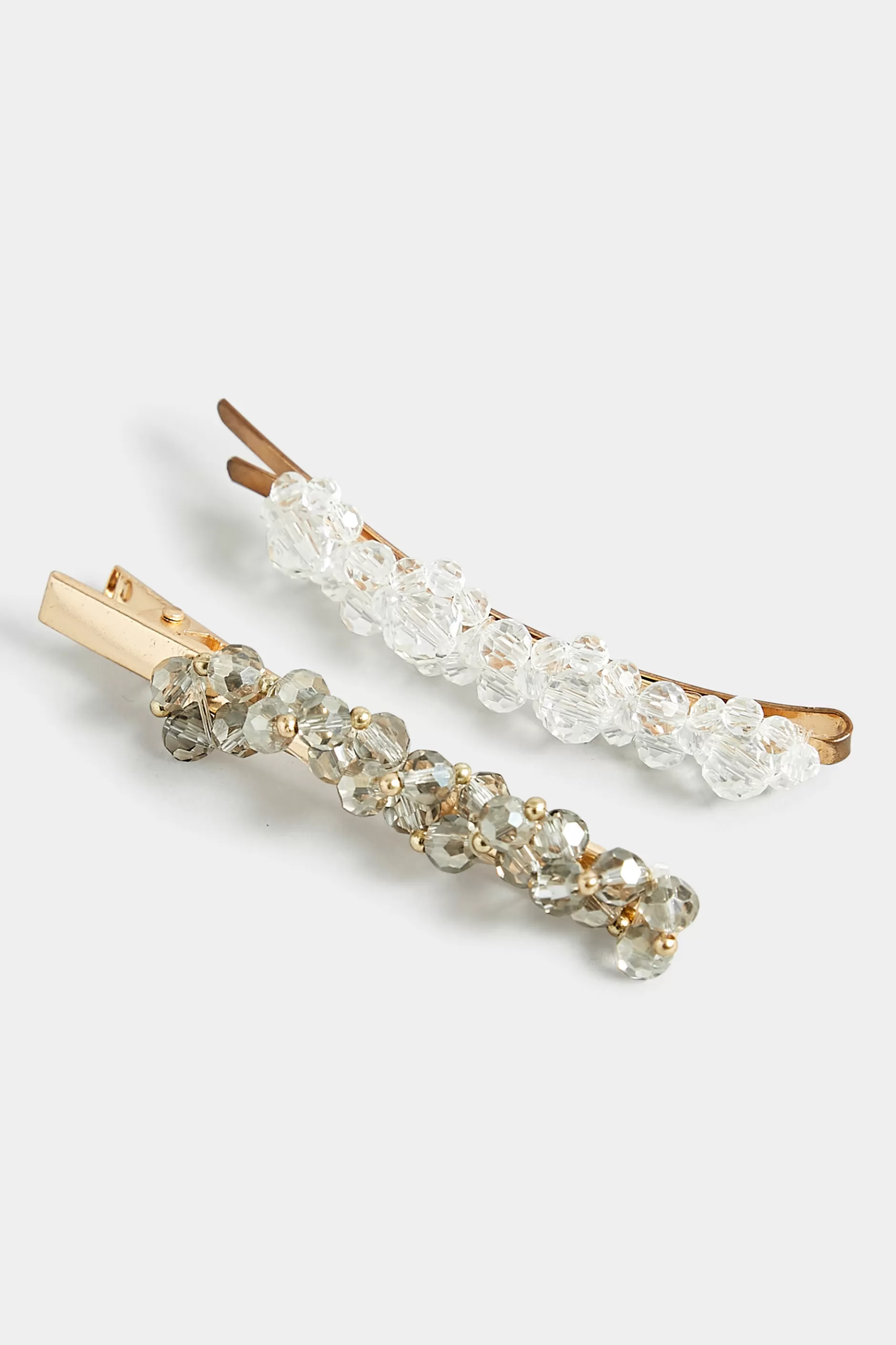 Women M&Co Hair Accessories>Yours Yours 2 Pack Gold Diamante Bead Hair Clips