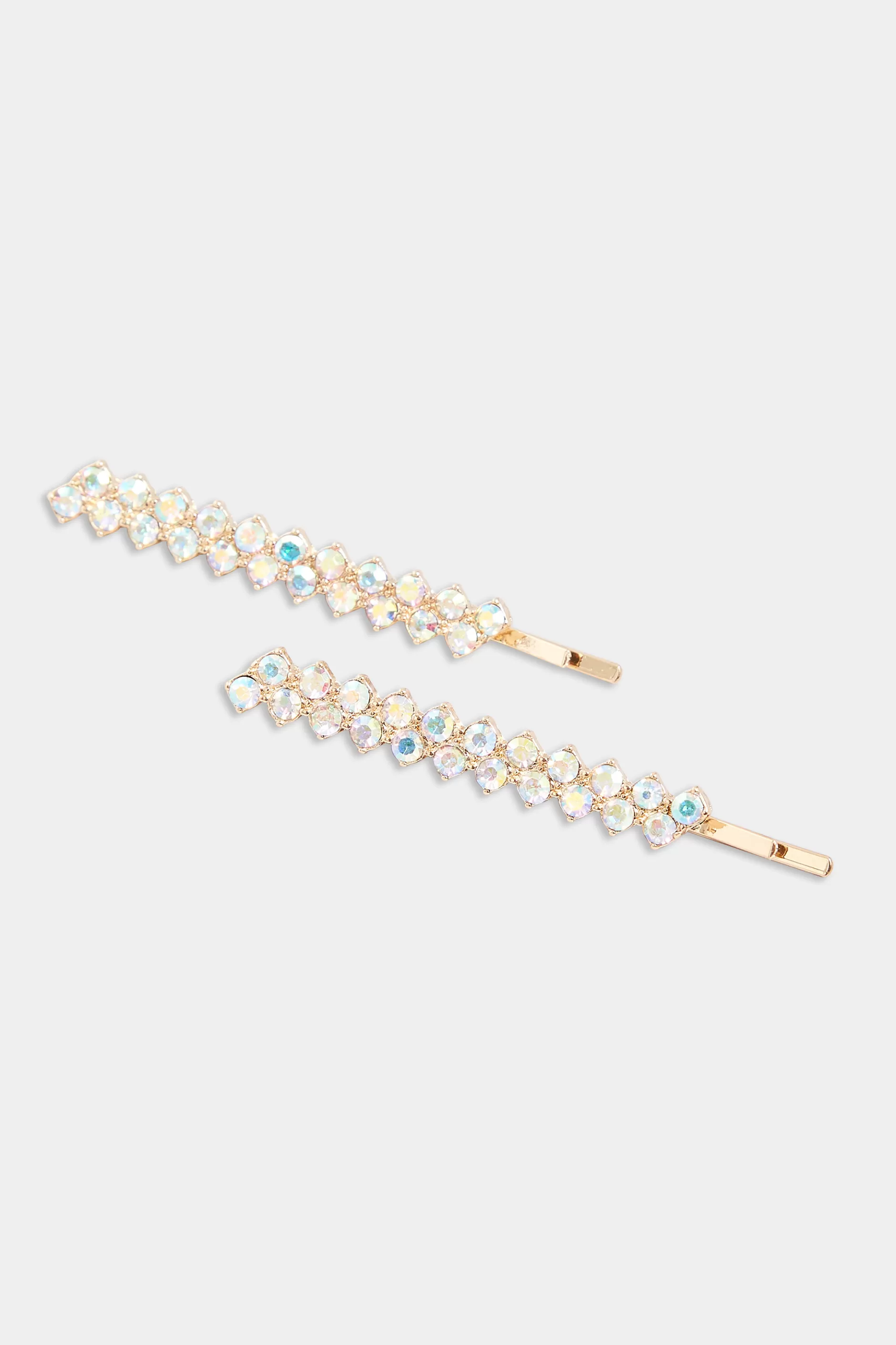 Women M&Co Hair Accessories>Yours Yours 2 Pack Gold Diamante Hairslide Set