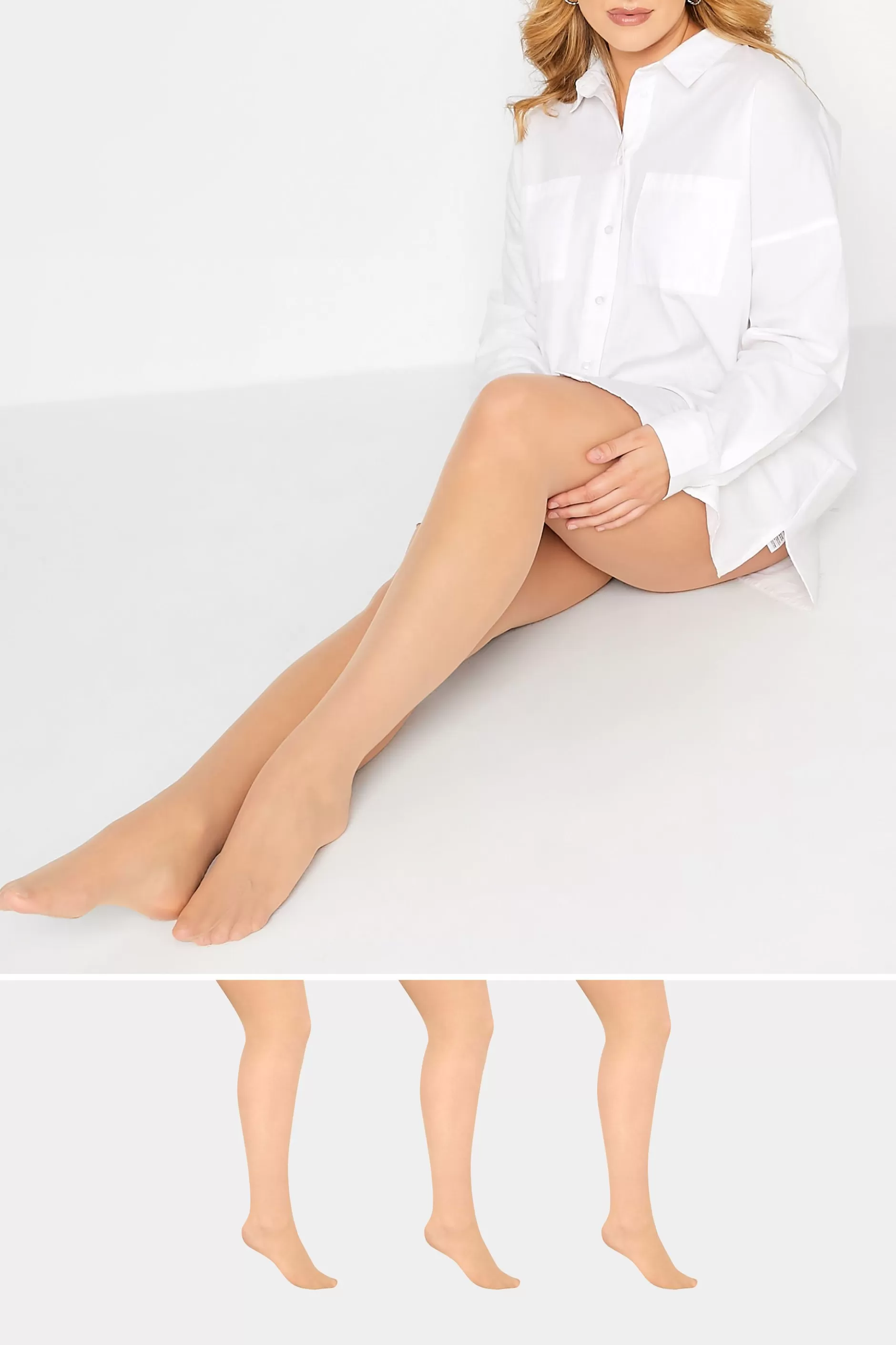 Women M&Co Tights>Yours Yours 3 Pack Nude 20 Denier Ladder Resist Tights