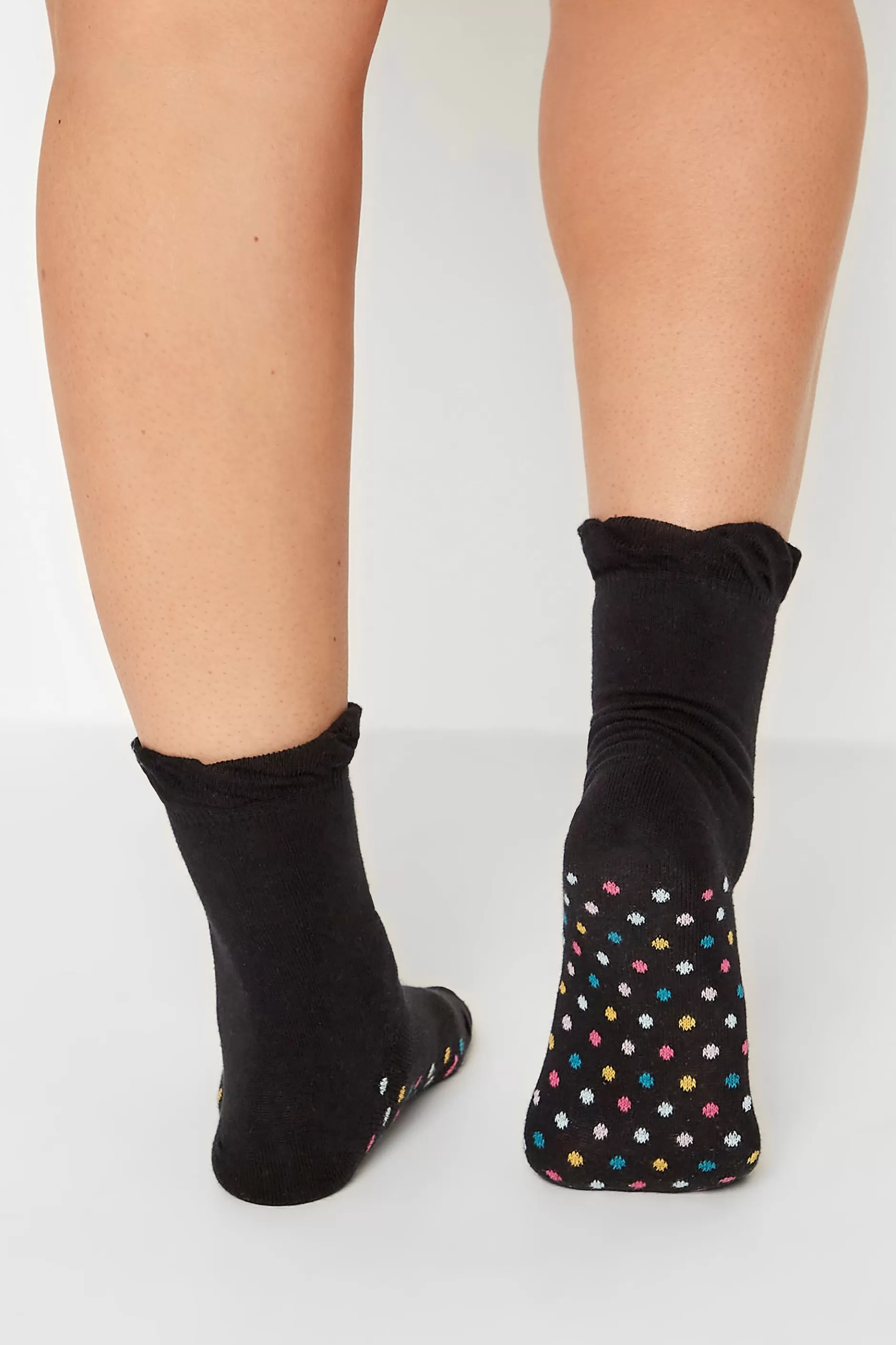 Women M&Co Socks>Yours Yours 4 Pack Black Patterned Footbed Ankle Socks