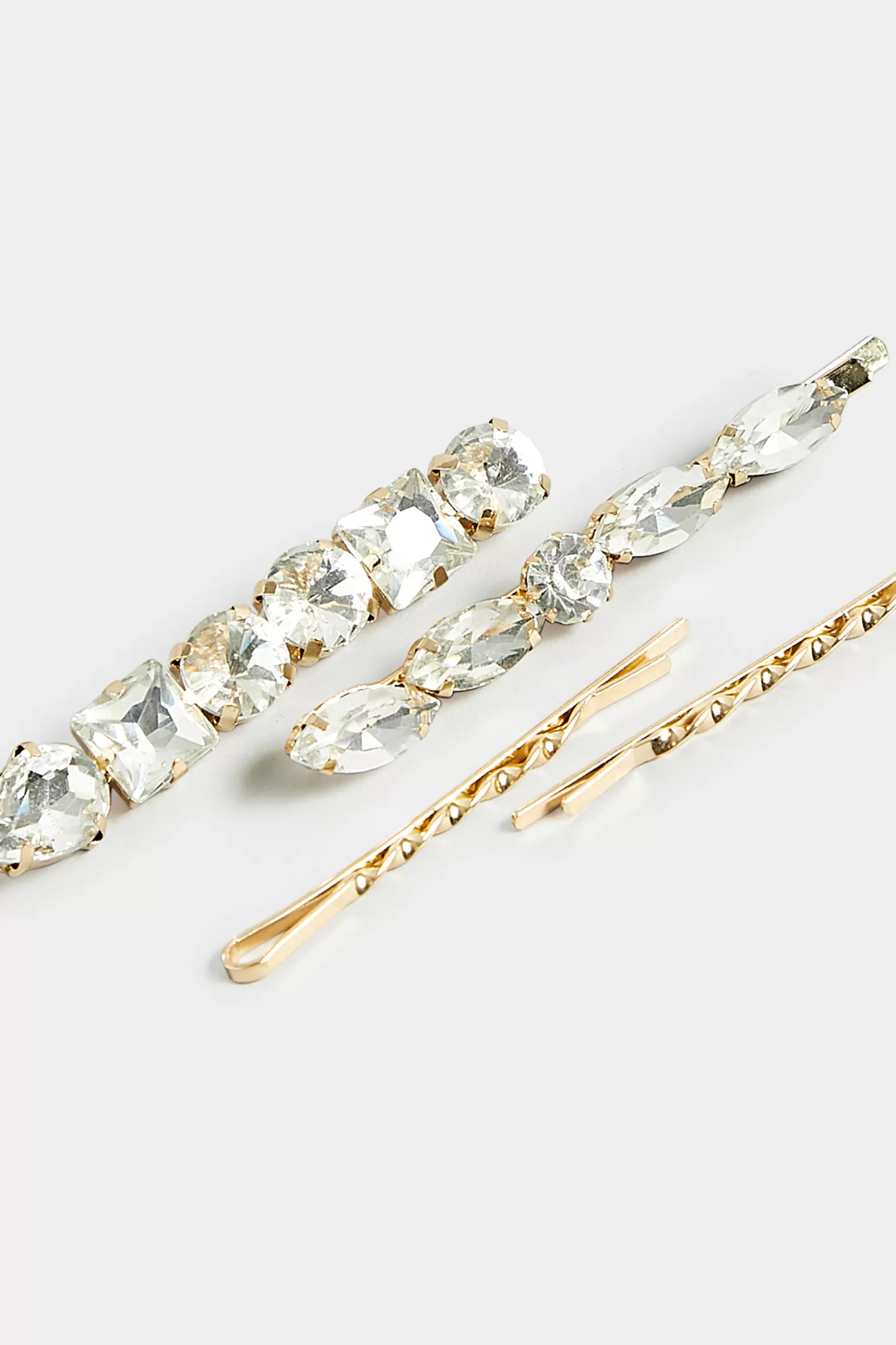 Women M&Co Hair Accessories>Yours Yours 4 Pack Gold Crystal Hairslide Set