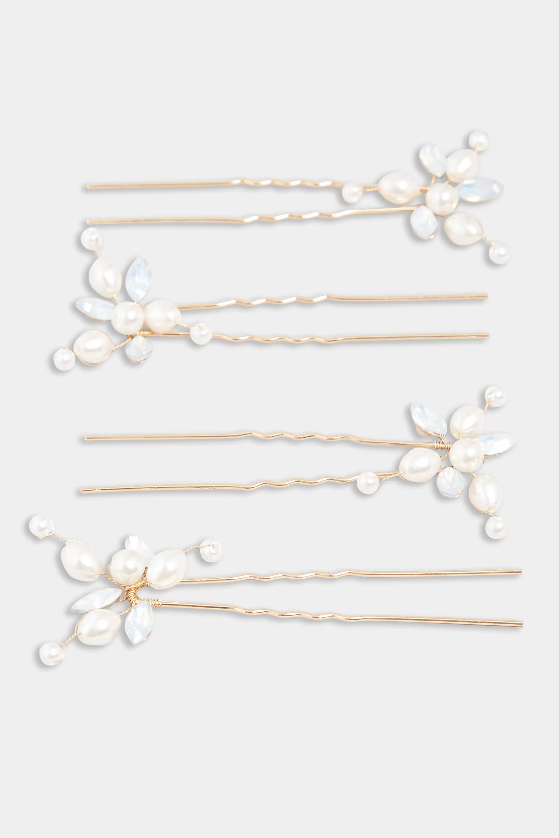 Women M&Co Hair Accessories>Yours Yours 4 Pack White Pearl Diamante Hair Pin Set