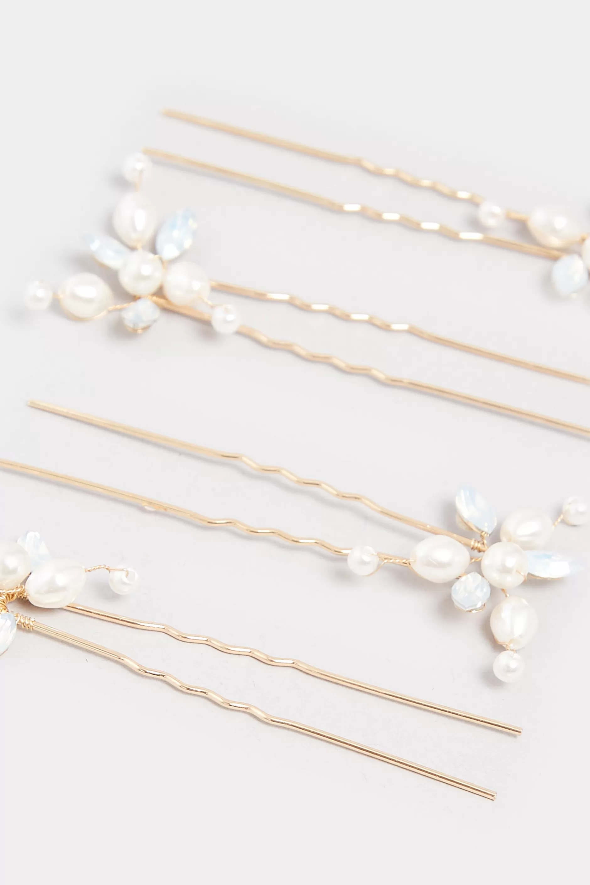 Women M&Co Hair Accessories>Yours Yours 4 Pack White Pearl Diamante Hair Pin Set