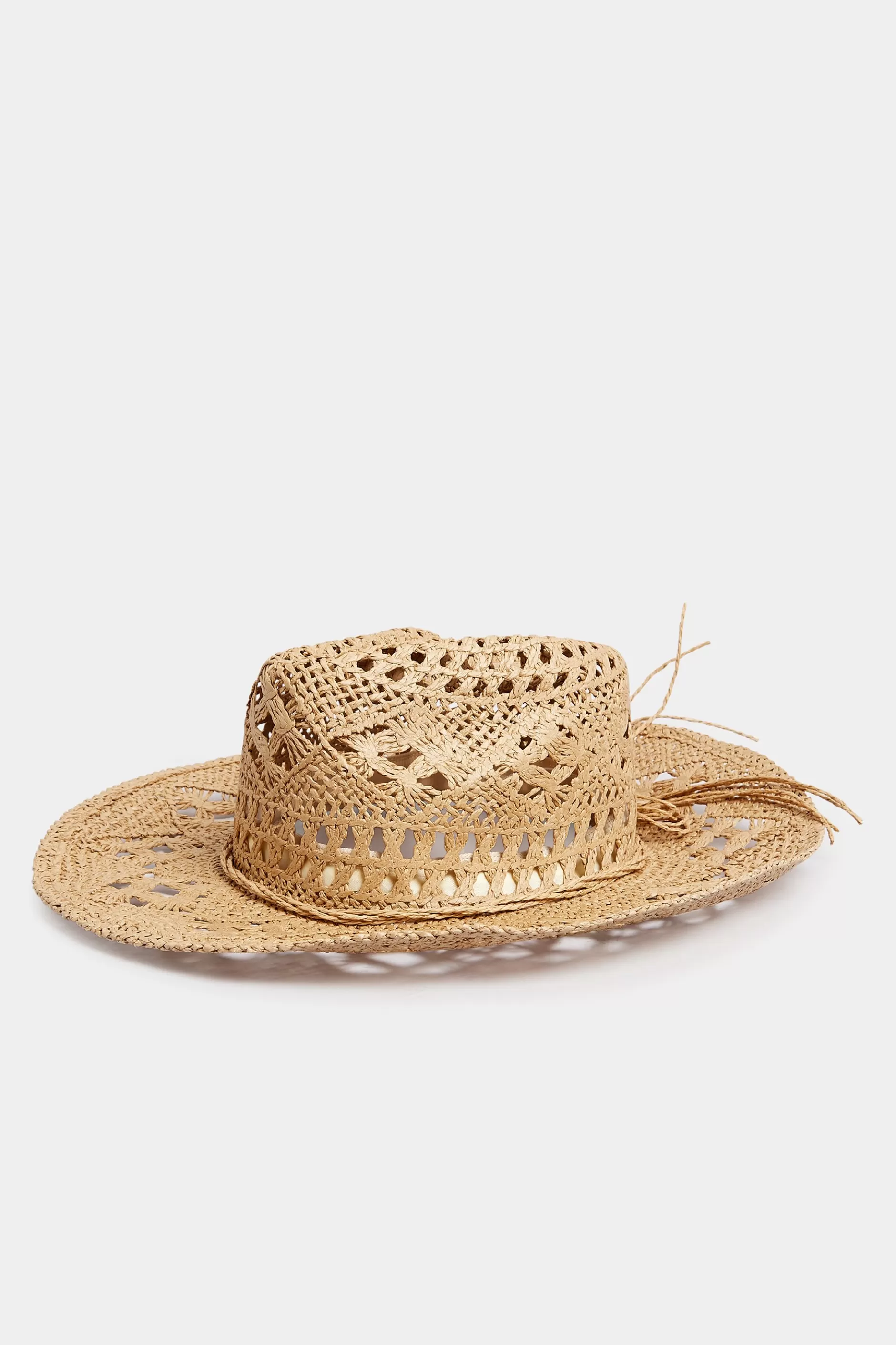 Women M&Co Hats>Yours Yours Beige Brown Straw Cut Out Cowboy Hat