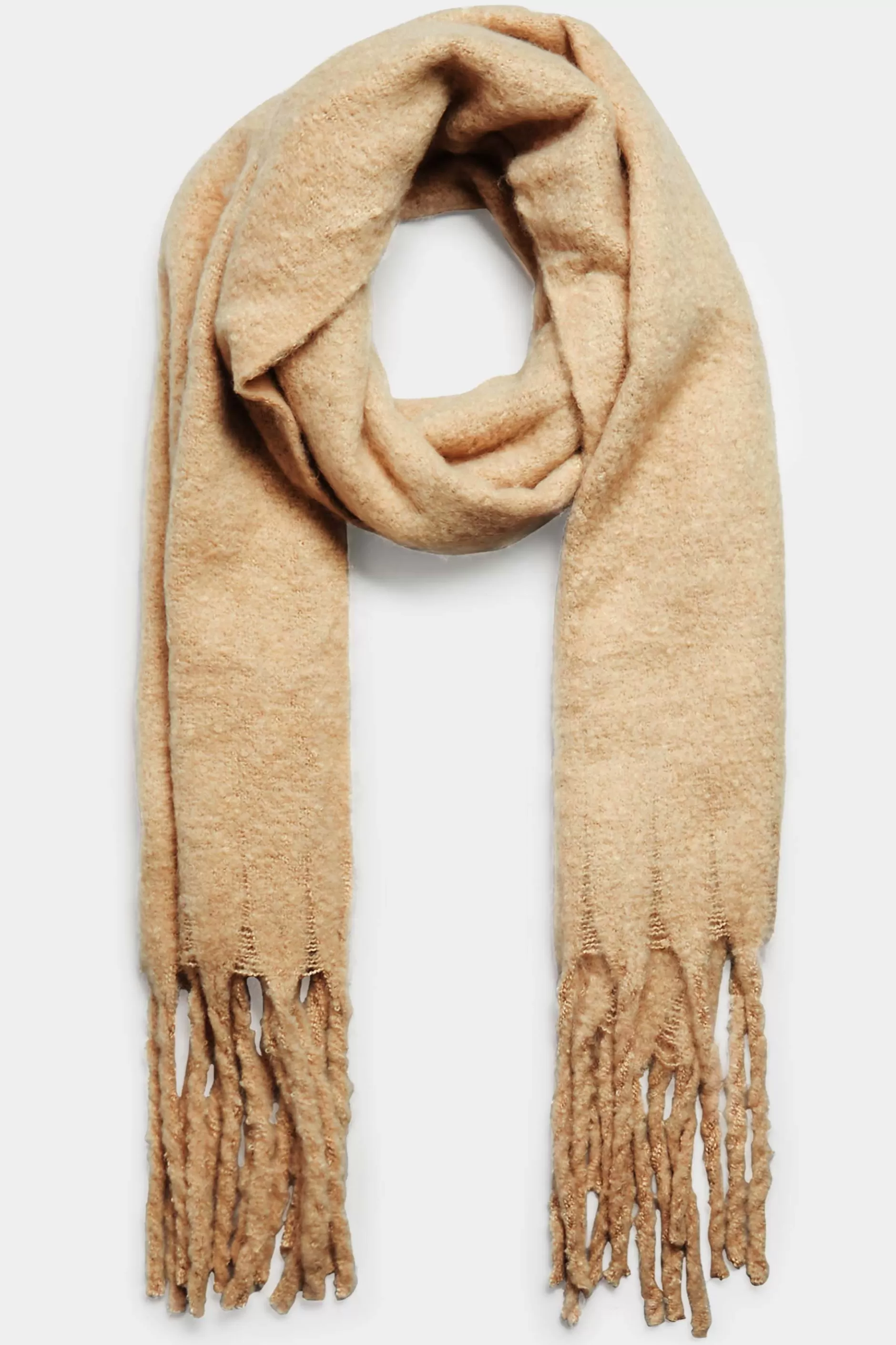 Women M&Co Scarves>Yours Yours Beige Brown Super Soft Chunky Tassel Scarf