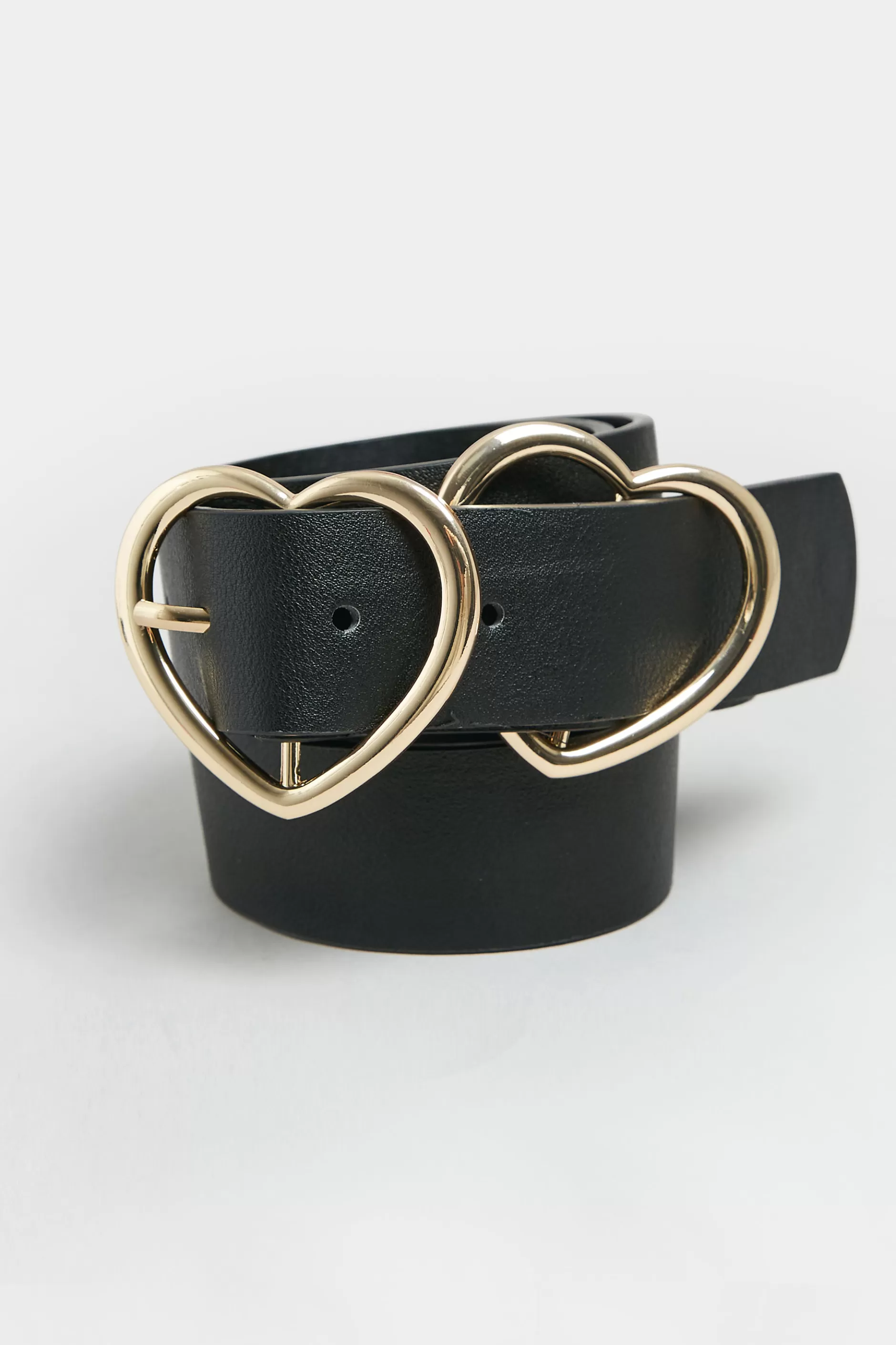 Women M&Co Belts>Yours Yours Black & Gold Double Heart Belt