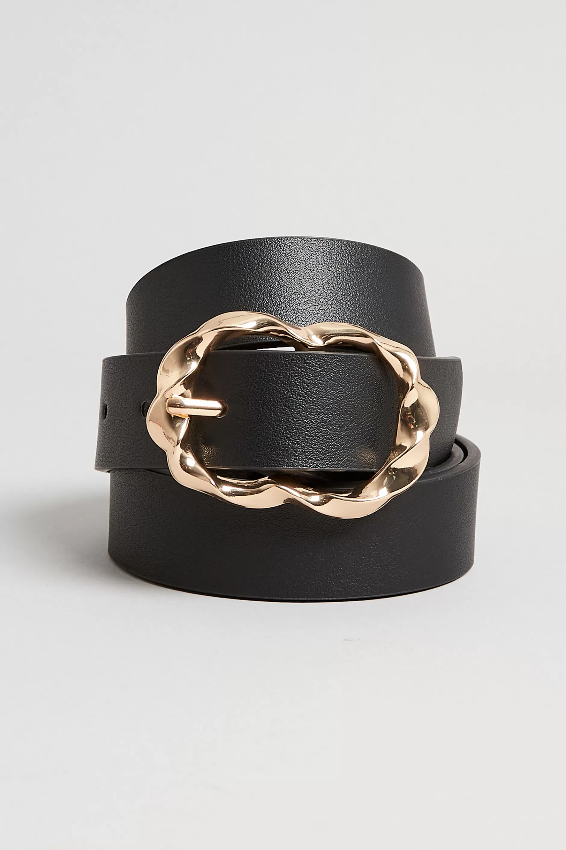 Women M&Co Belts>Yours Yours Black & Gold Twisted Buckle Belt