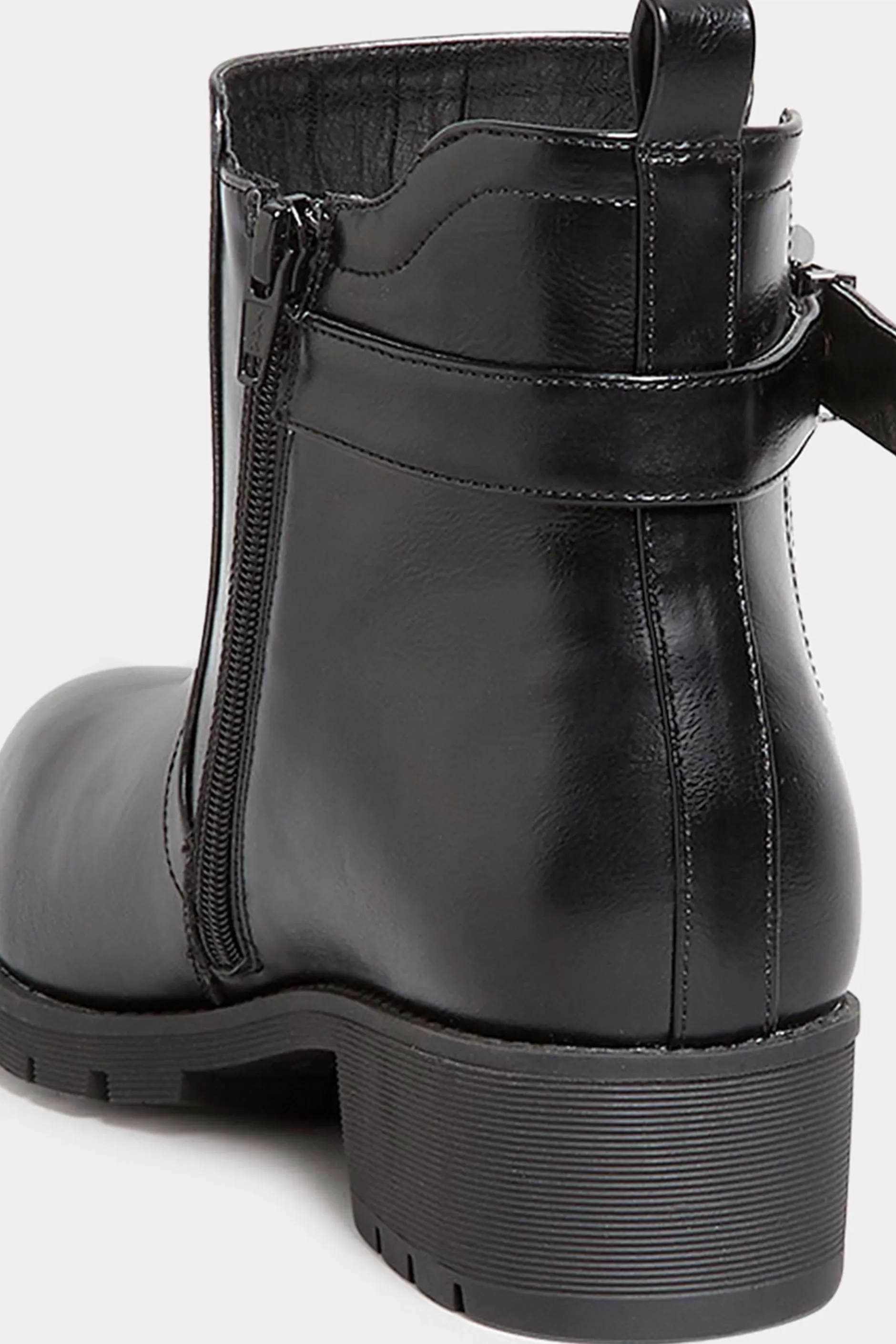 Women M&Co Boots>Yours Yours Black Buckle Ankle Boots In Wide E Fit & Extra Wide Eee Fit