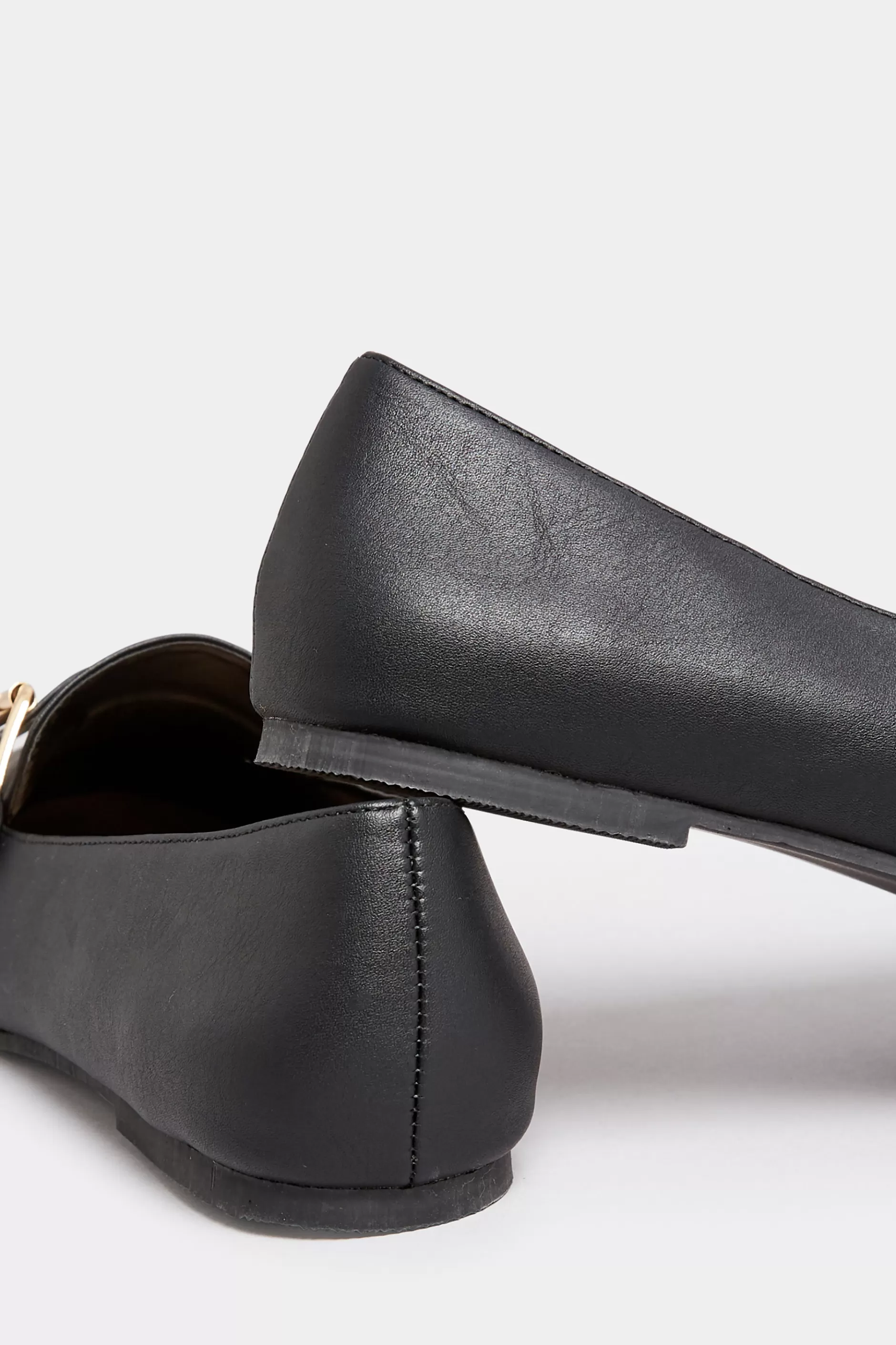 Women M&Co Flat Shoes>Yours Yours Black Buckle Faux Leather Loafers In Wide E Fit & Extra Wide Eee Fit