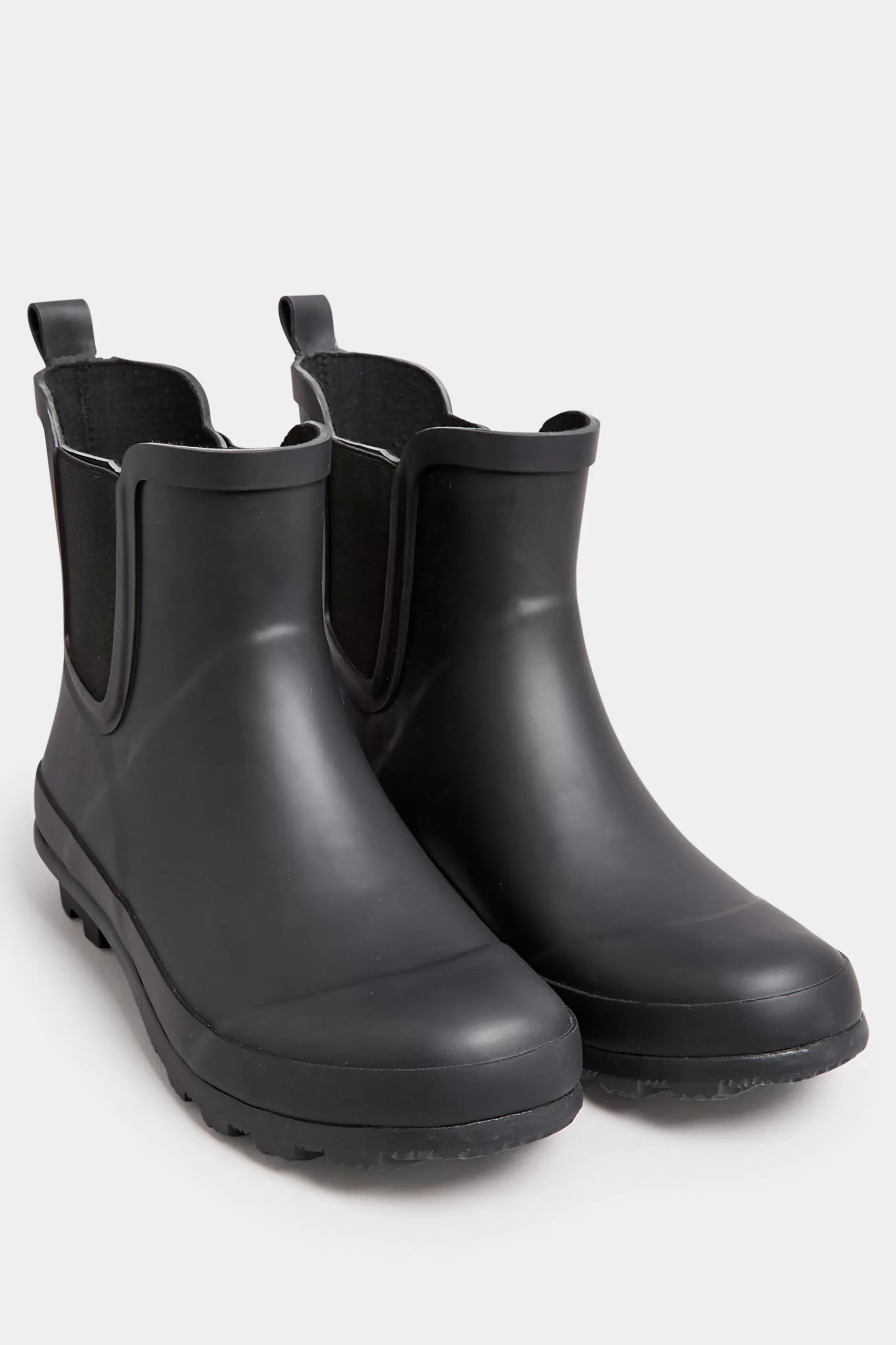 Women M&Co Boots>Yours Yours Black Chelsea Wellies In Wide E Fit