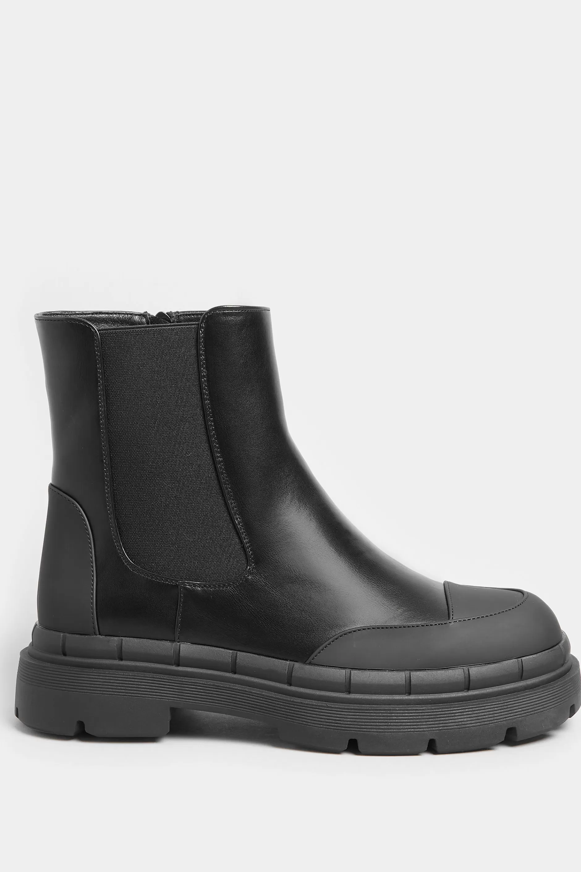 Women M&Co Boots>Yours Yours Black Chunky High Chelsea Boots In Extra Wide Eee Fit
