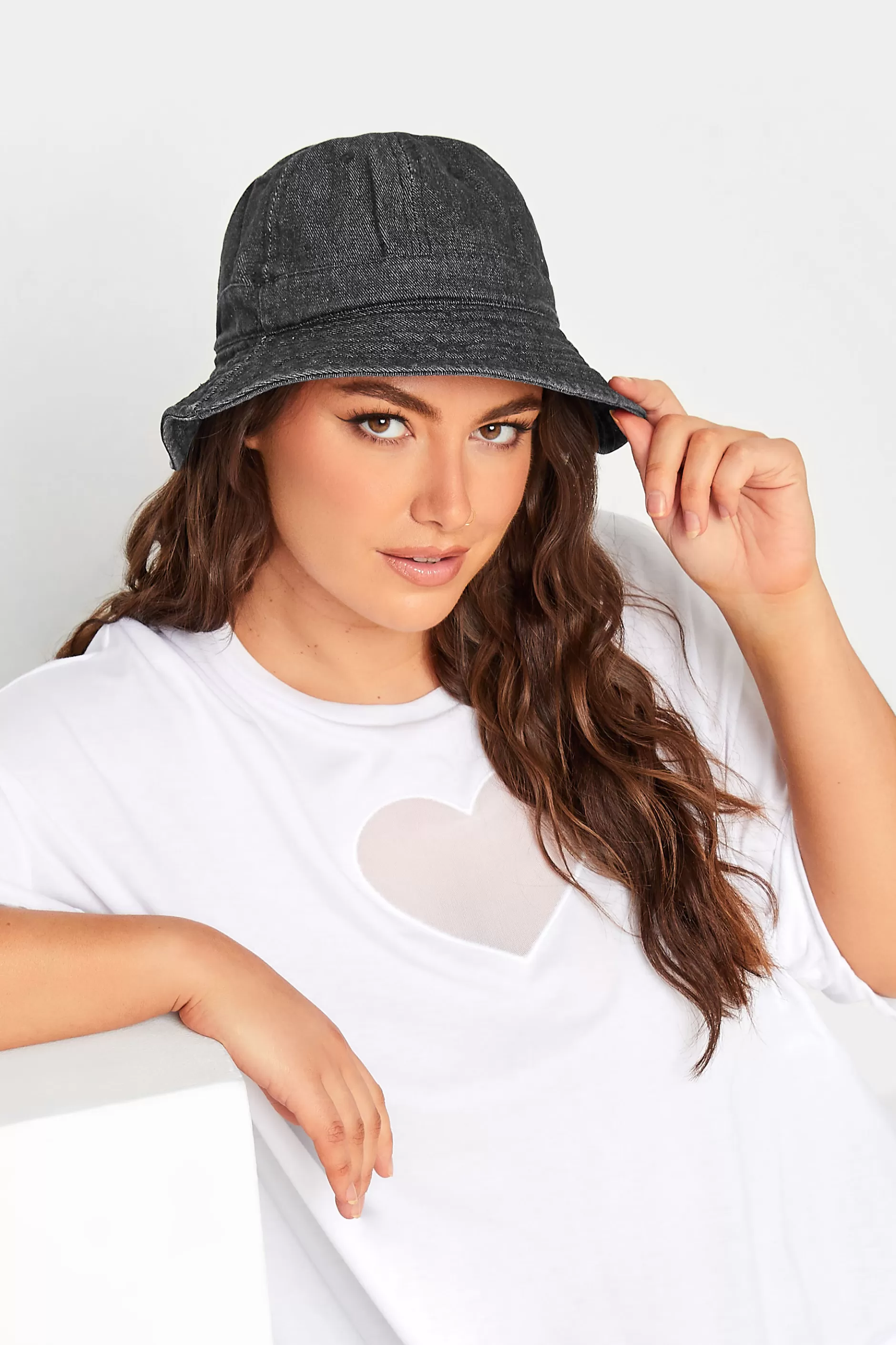 Women M&Co Hats>Yours Yours Black Denim Look Bucket Hat