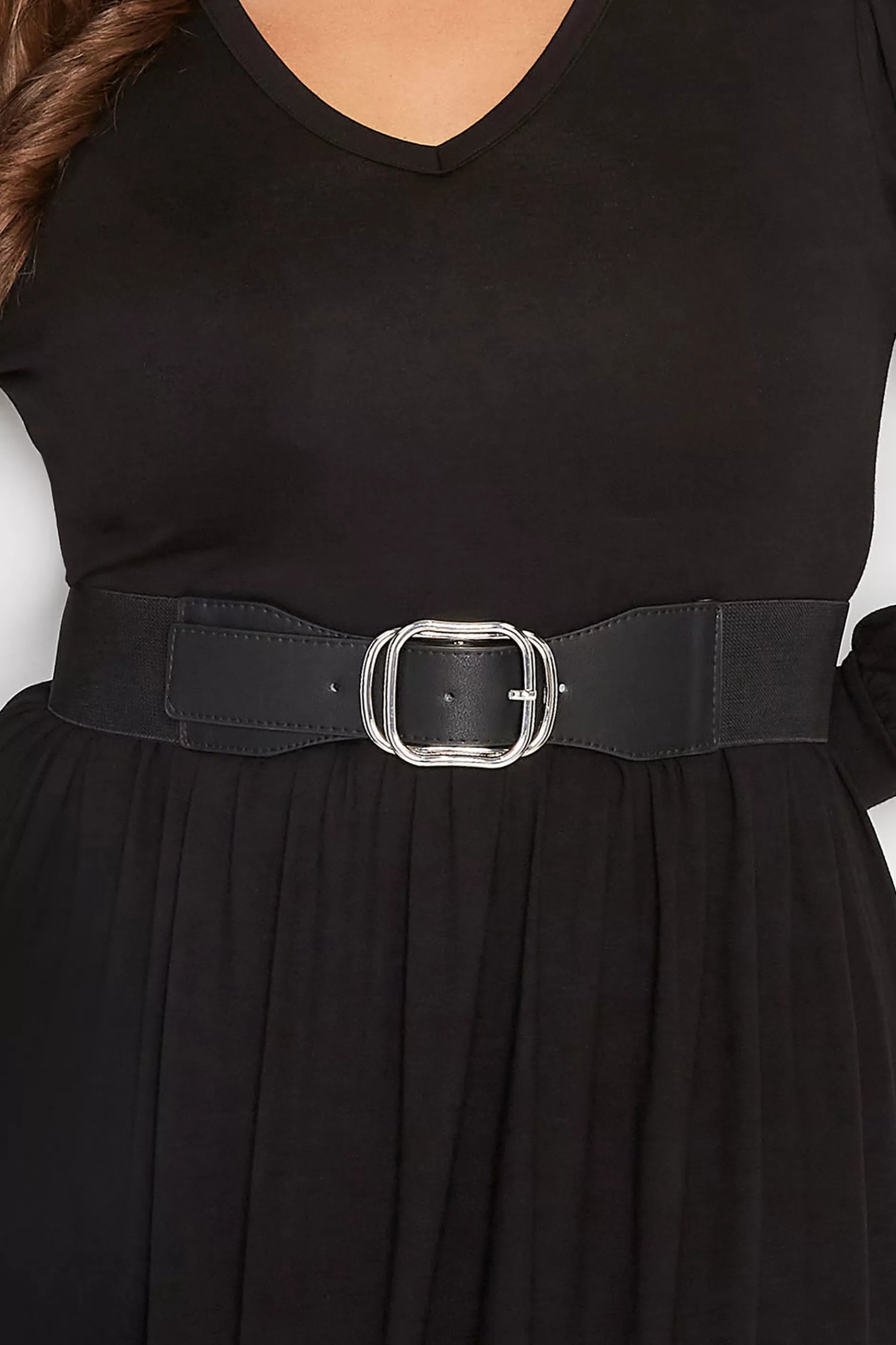 Women M&Co Belts>Yours Yours Black Double Buckle Wide Stretch Belt