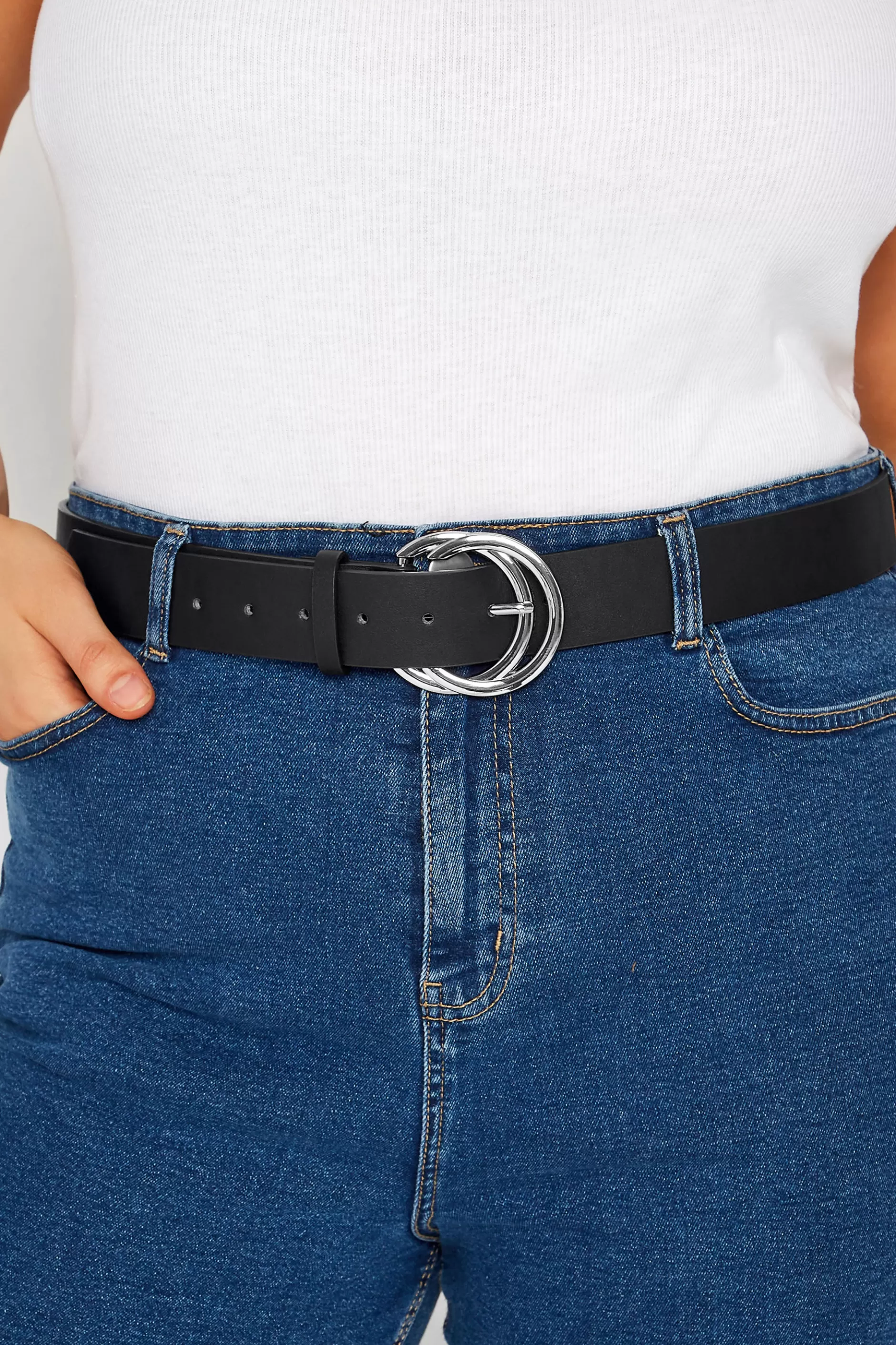 Women M&Co Belts>Yours Yours Black Double Hoop Belt