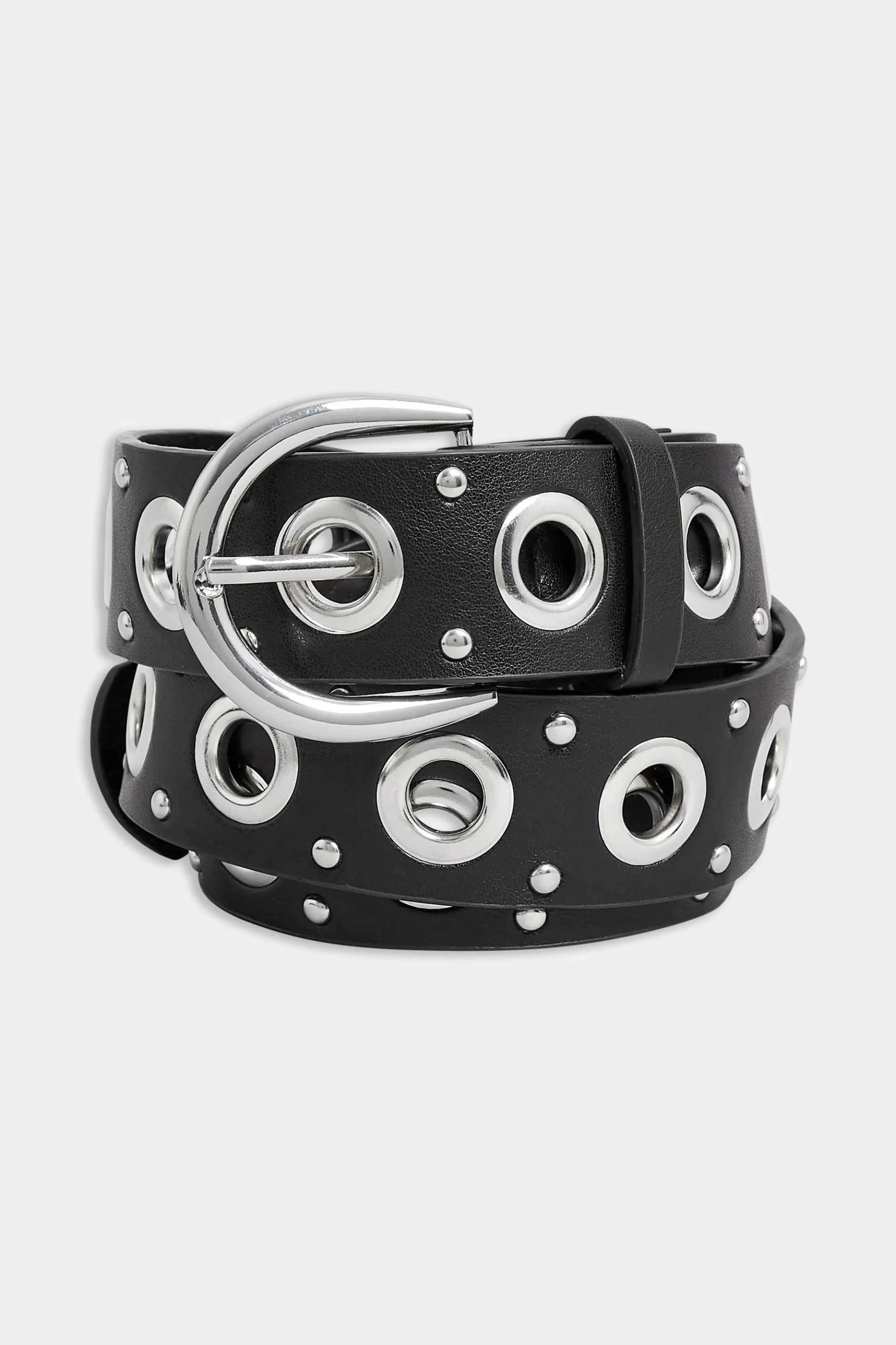 Women M&Co Belts>Yours Yours Black Eyelet Studded Belt