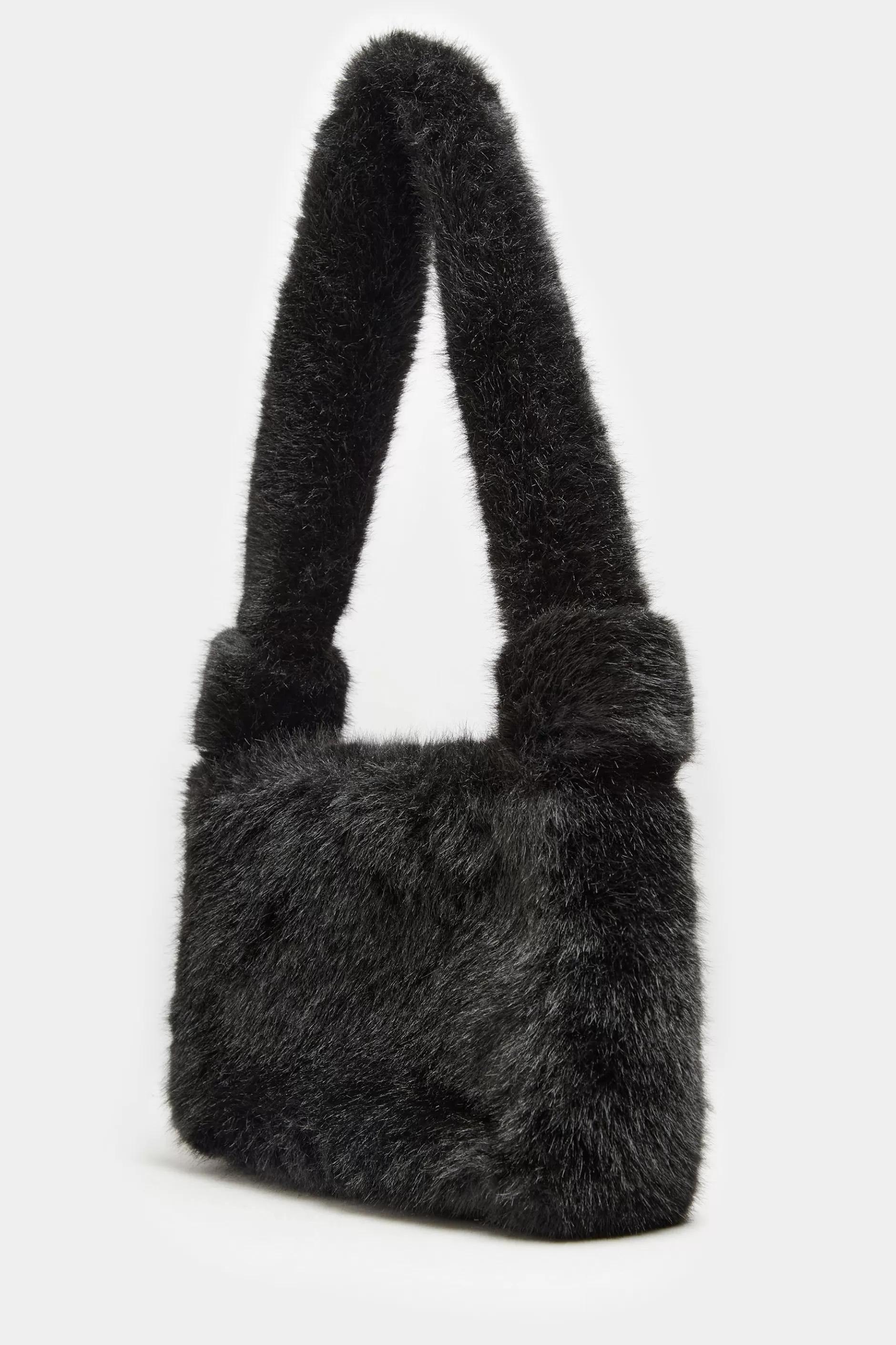 Women M&Co Bags>Yours Yours Black Faux Fur Knot Handle Bag