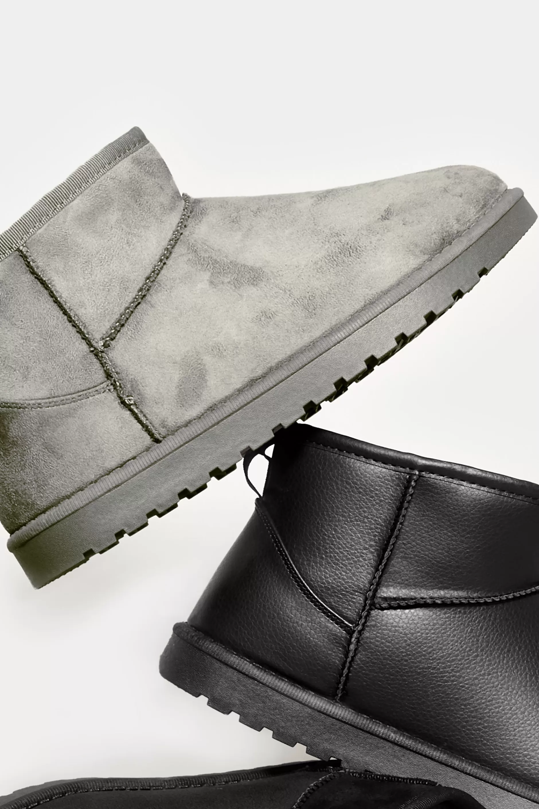 Women M&Co Boots>Yours Yours Black Faux Leather Faux Fur Lined Ankle Boots In Extra Wide Eee Fit