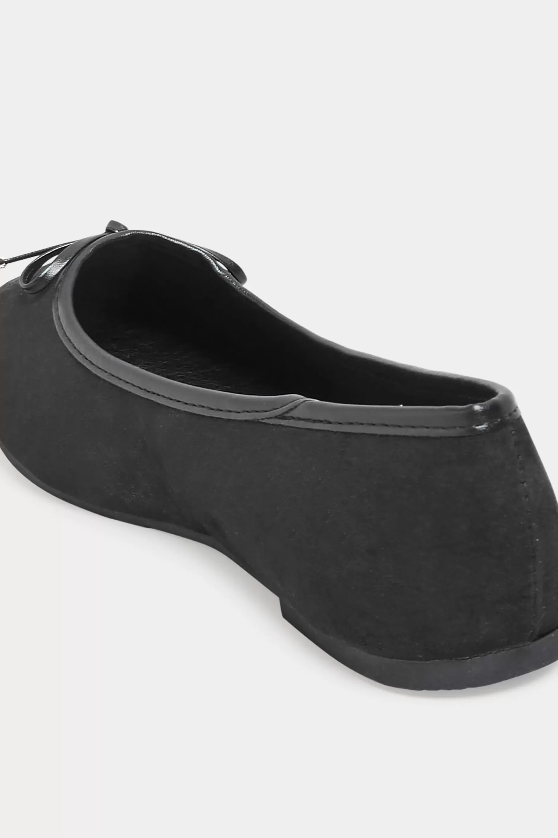 Women M&Co Flat Shoes>Yours Yours Black Faux Suede Ballerina Pumps In Wide E Fit & Extra Wide Eee Fit