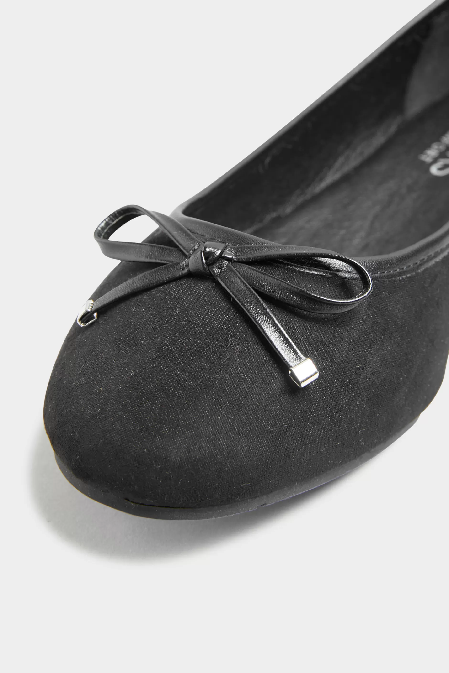 Women M&Co Flat Shoes>Yours Yours Black Faux Suede Ballerina Pumps In Wide E Fit & Extra Wide Eee Fit