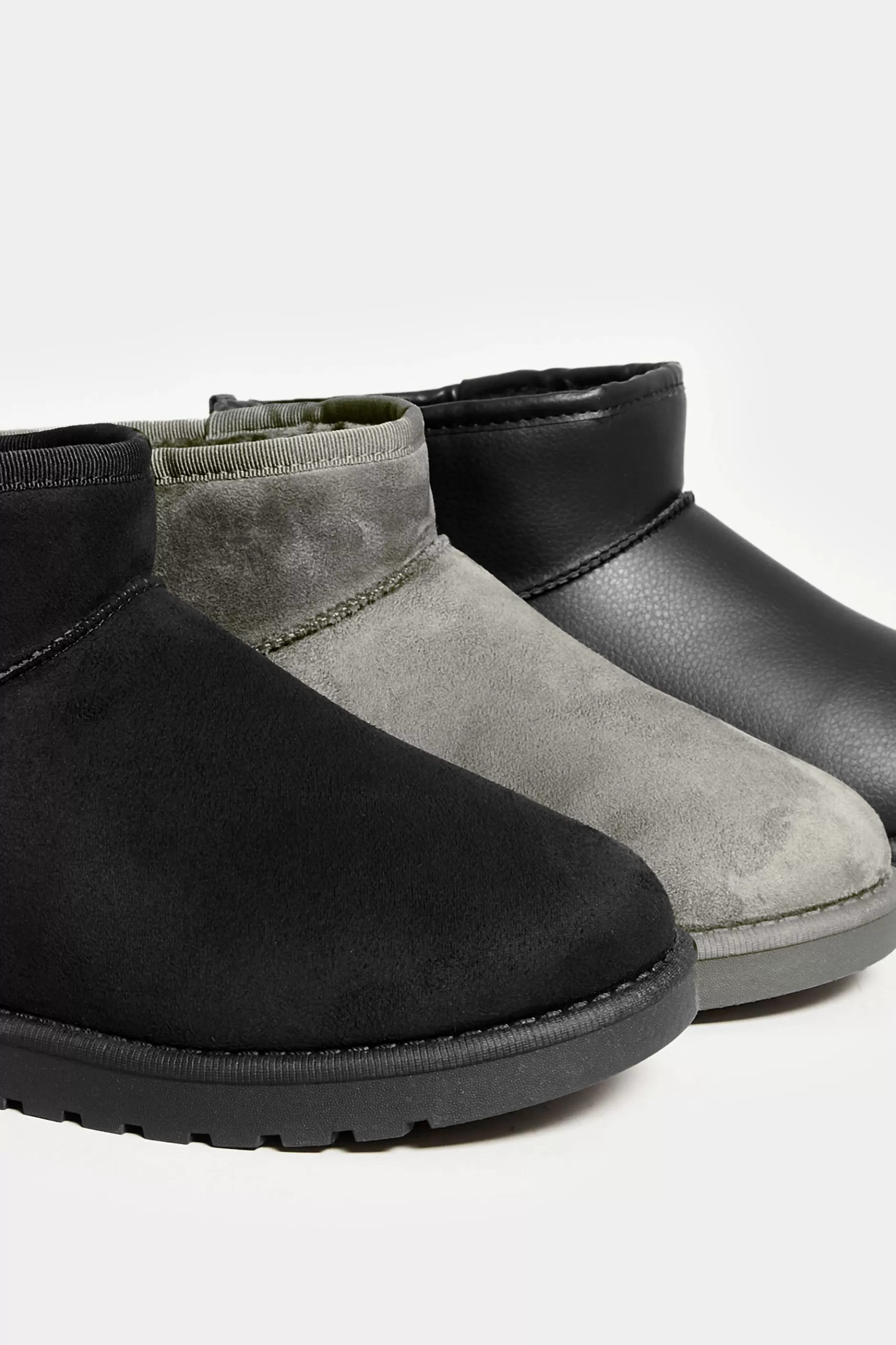 Women M&Co Boots>Yours Yours Black Faux Suede Faux Fur Lined Ankle Boots In Wide E Fit & Extra Wide Eee Fit