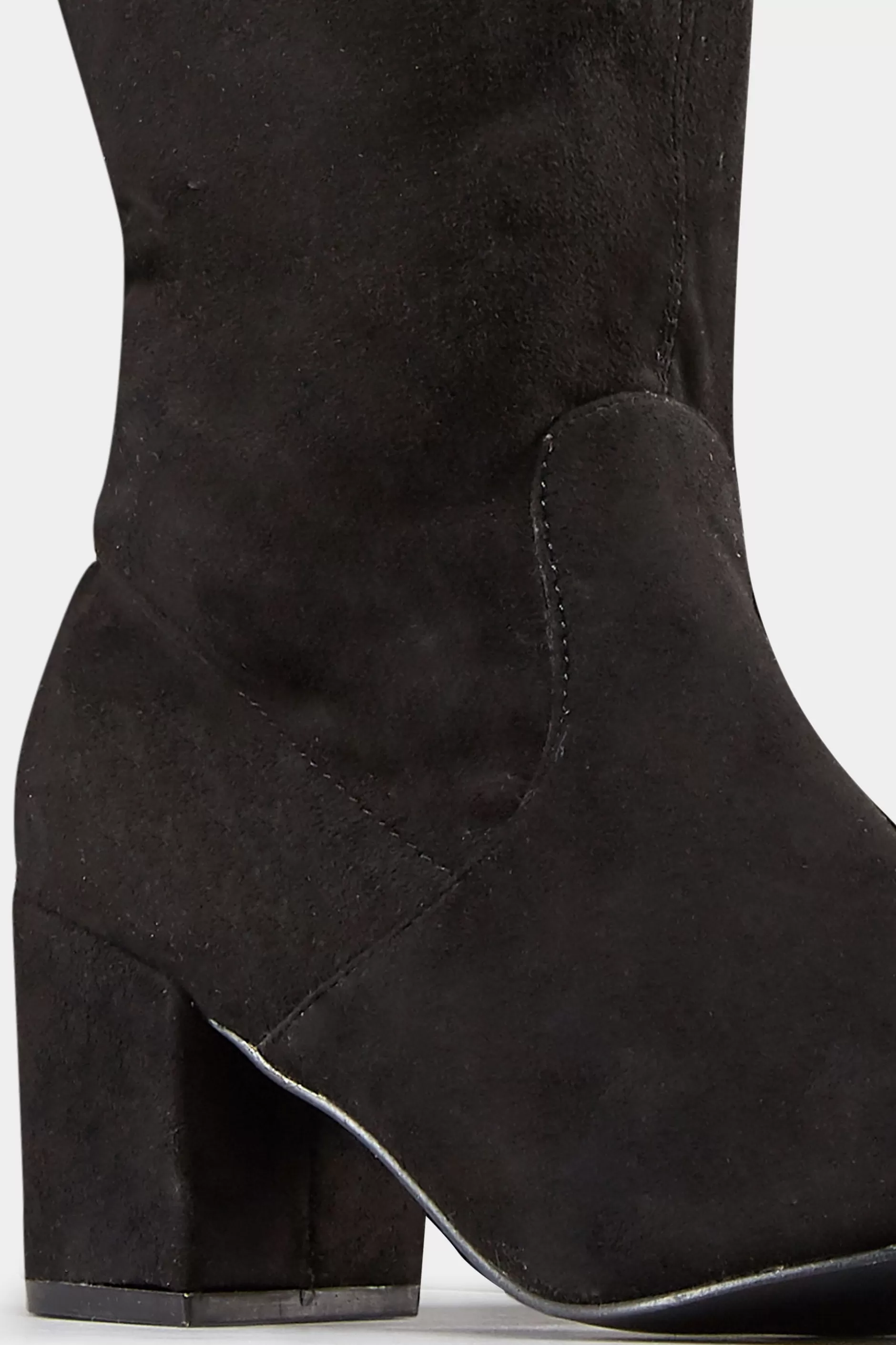 Women M&Co Boots>Yours Yours Black Faux Suede Over The Knee Boots In Wide E Fit & Extra Wide Eee Fit