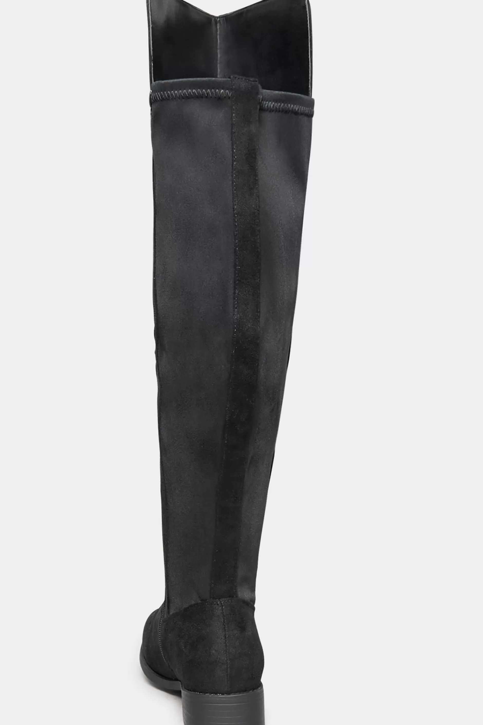 Women M&Co Boots>Yours Yours Black Faux Suede Stretch Over The Knee Boots In Wide E Fit & Extra Wide Eee Fit