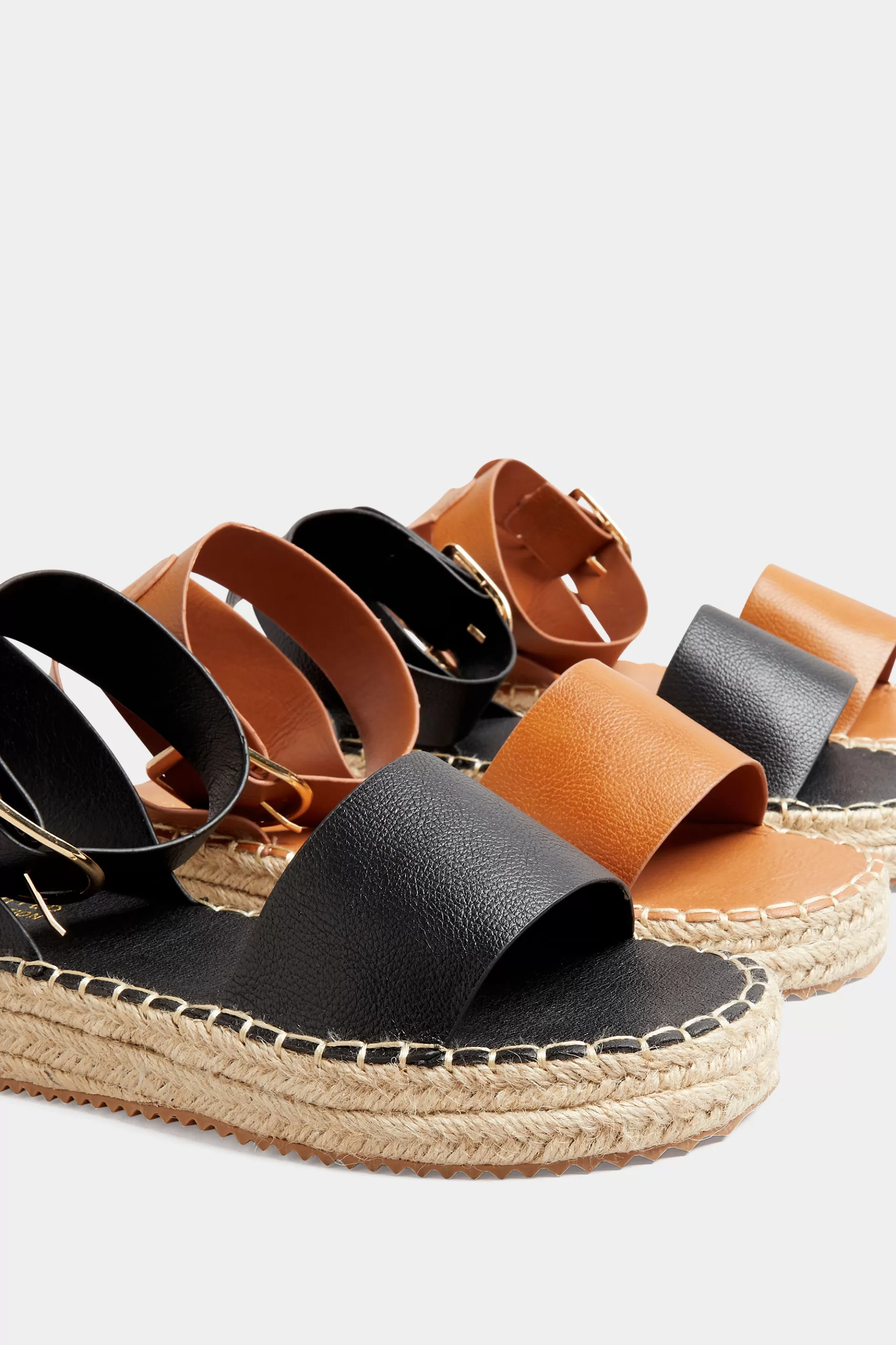 Women M&Co Flat Shoes>Yours Yours Black Flatform Espadrilles In Wide E Fit & Extra Wide Eee Fit