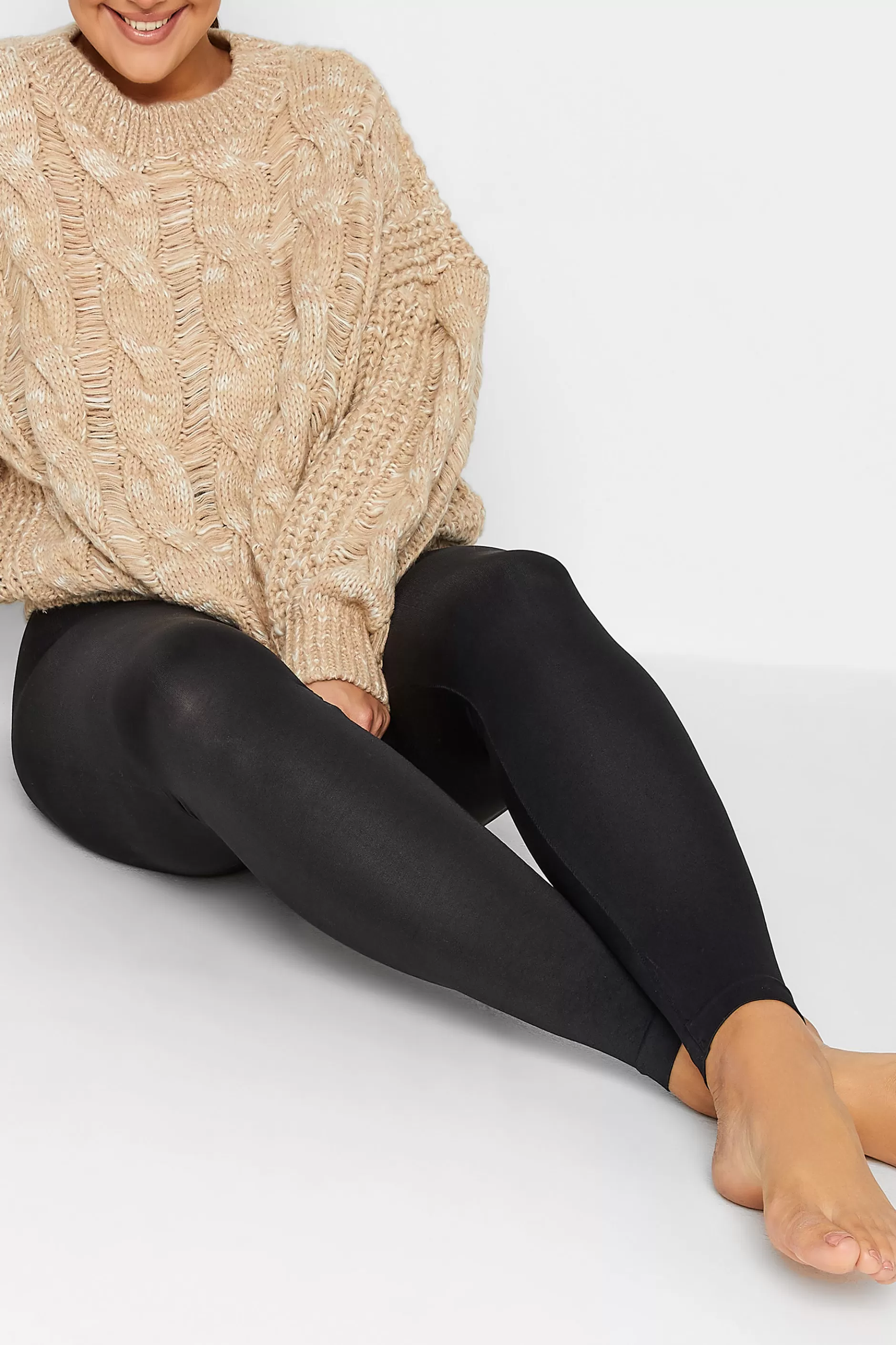 Women M&Co Tights>Yours Yours Black High Waisted Shaping Footless Tights