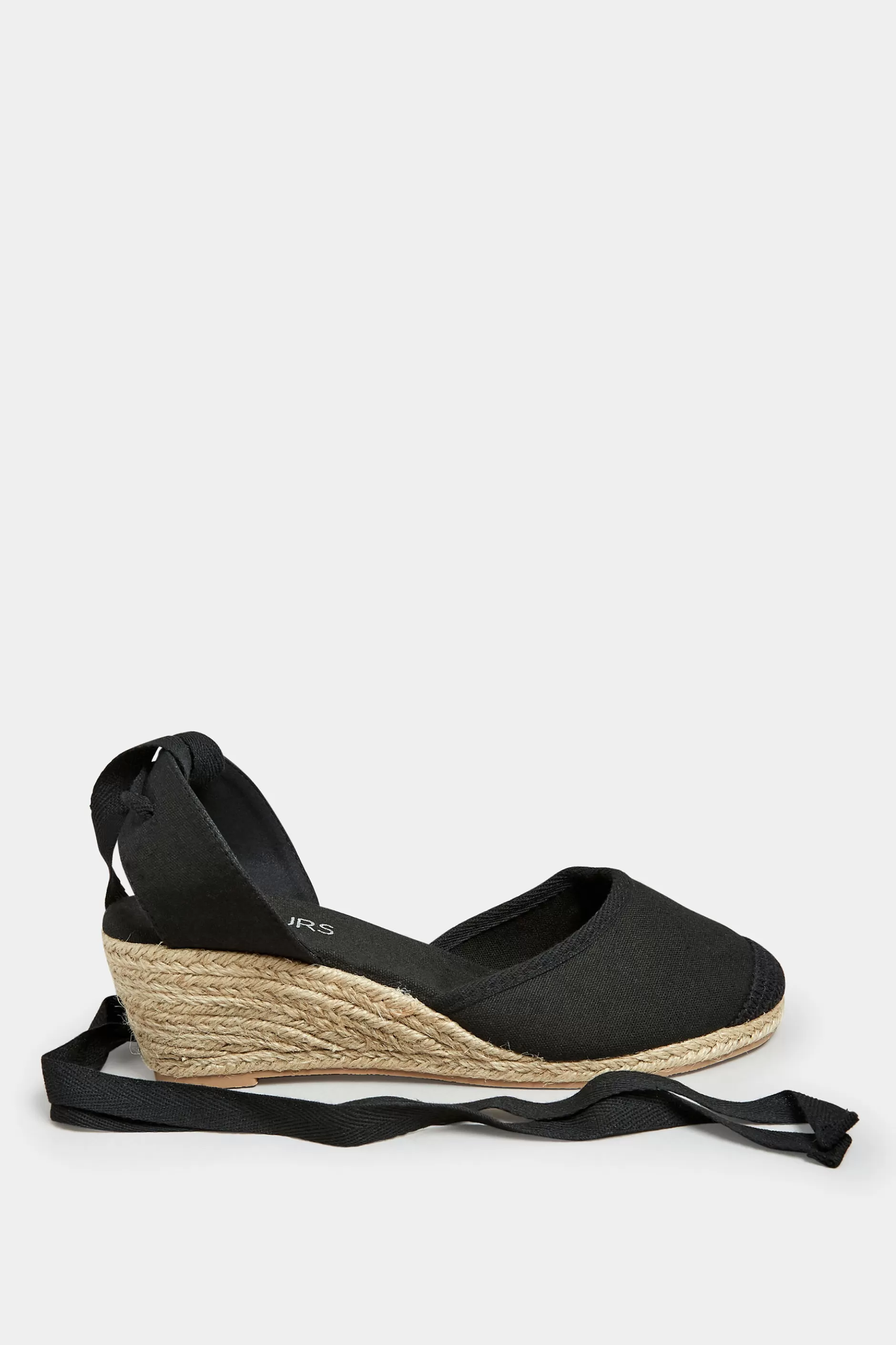 Women M&Co Sandals>Yours Yours Black Lace Up Espadrille Wedges In Wide E Fit & Extra Wide Eee Fit